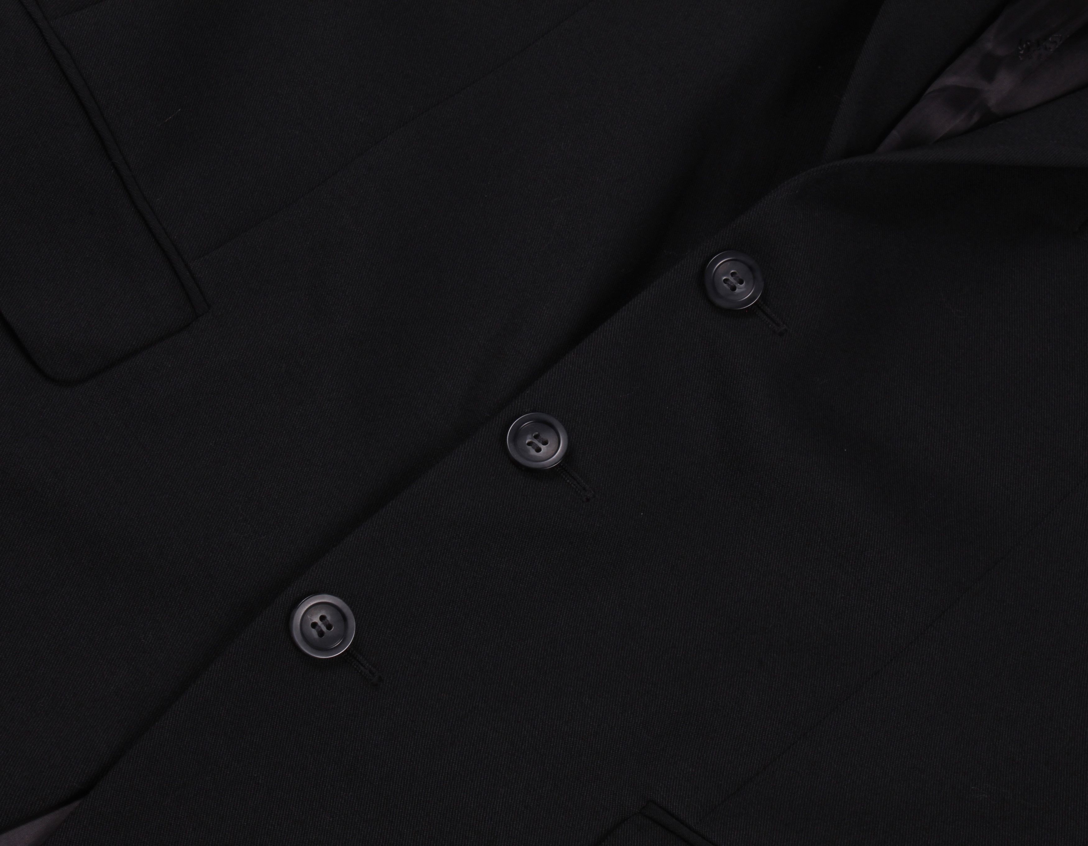 Versace × Versus Versace Vintage Versus Gianni Versace 3 Button Black Wool Blazer Size 52R - 5 Thumbnail