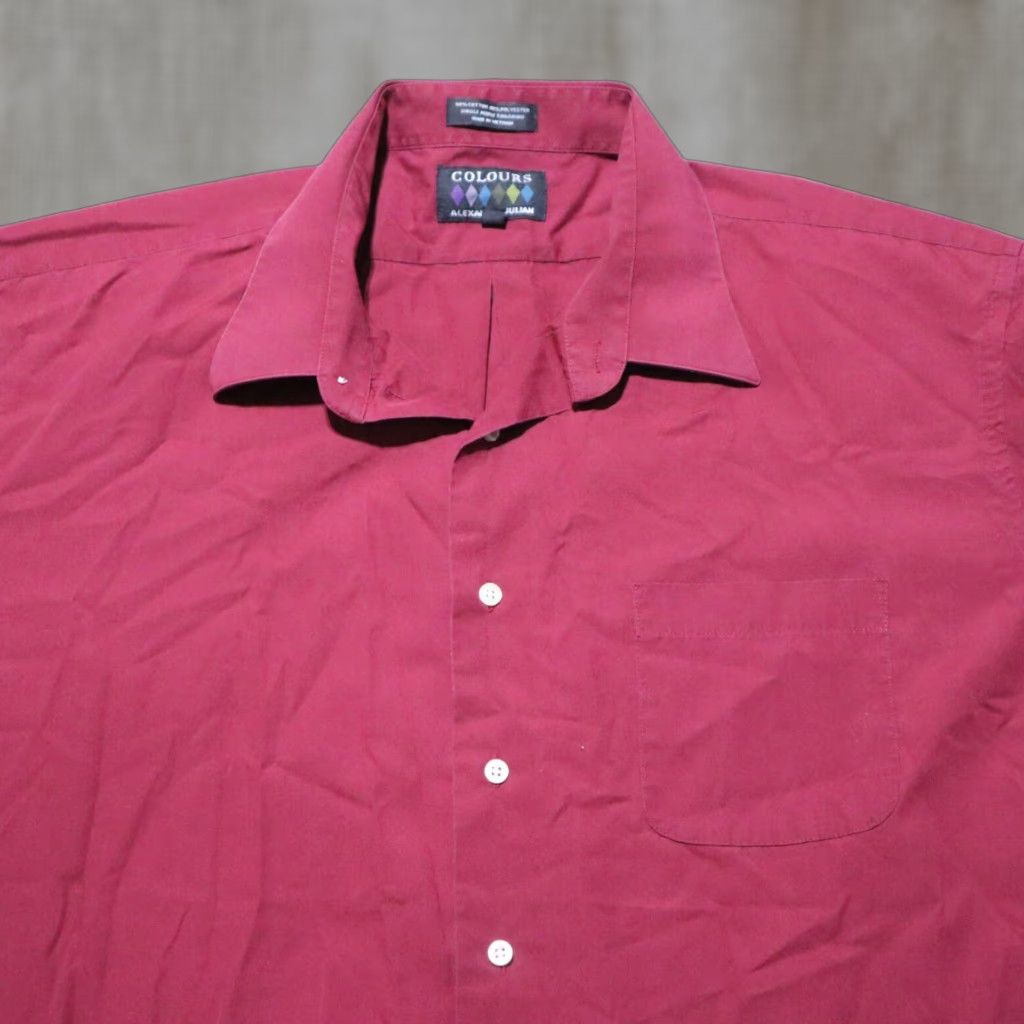 Alexander Julian Alexander Julian Colours Red Shirt Button-Up Long Sleeve Mens 2XL 18.5 34 35 Solid Clothing Shirt Mens XXL Red Button-Front Vintage? Size US XXL / EU 58 / 5 - 1 Thumbnail