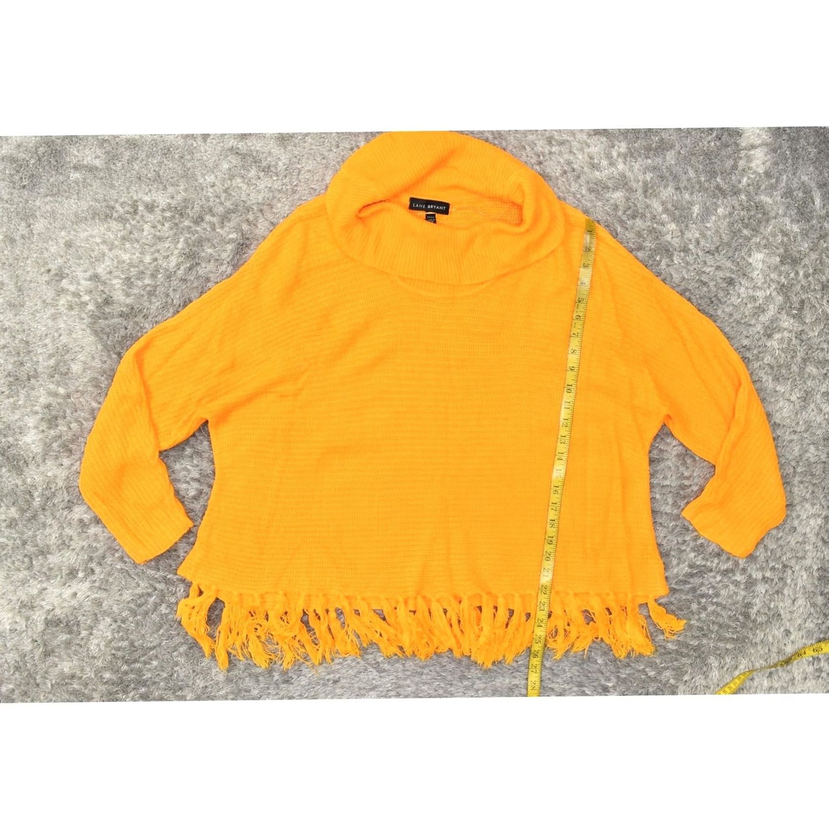 Vintage Lane Bryant Orange Acrylic Pullover Sweater Plus 22/24 Cowl Neck Solid Women’s Clothing Sweaters Mens Girls Size 3XL / US 20-22 - 7 Thumbnail