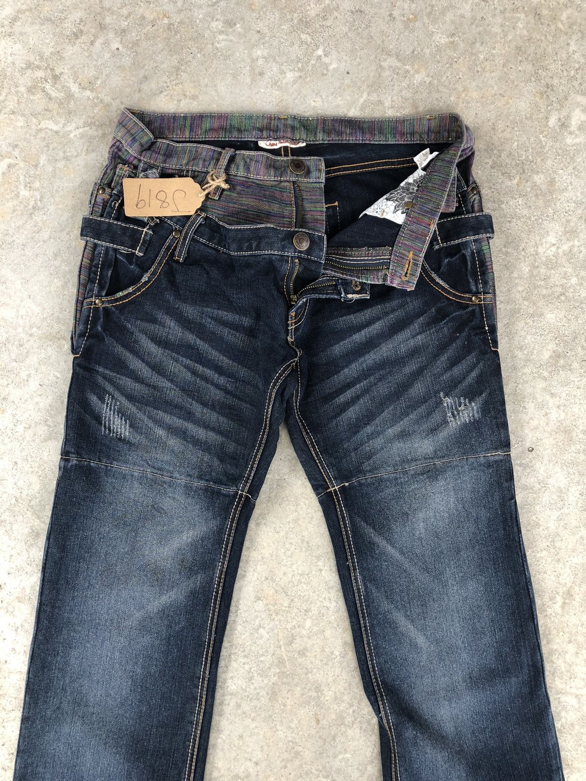 Japanese Brand Japanese Gumu Double Waist Distressed Jeans Size US 33 - 5 Thumbnail