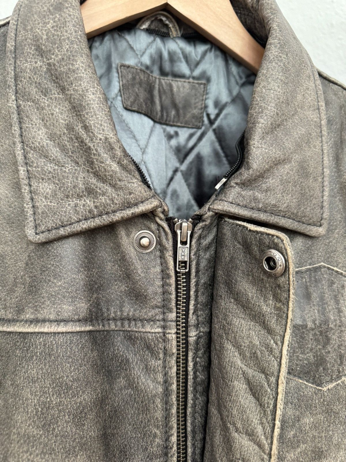 Genuine Leather × Vintage Leather Flight Jacket in Grey Size US M / EU 48-50 / 2 - 2 Thumbnail