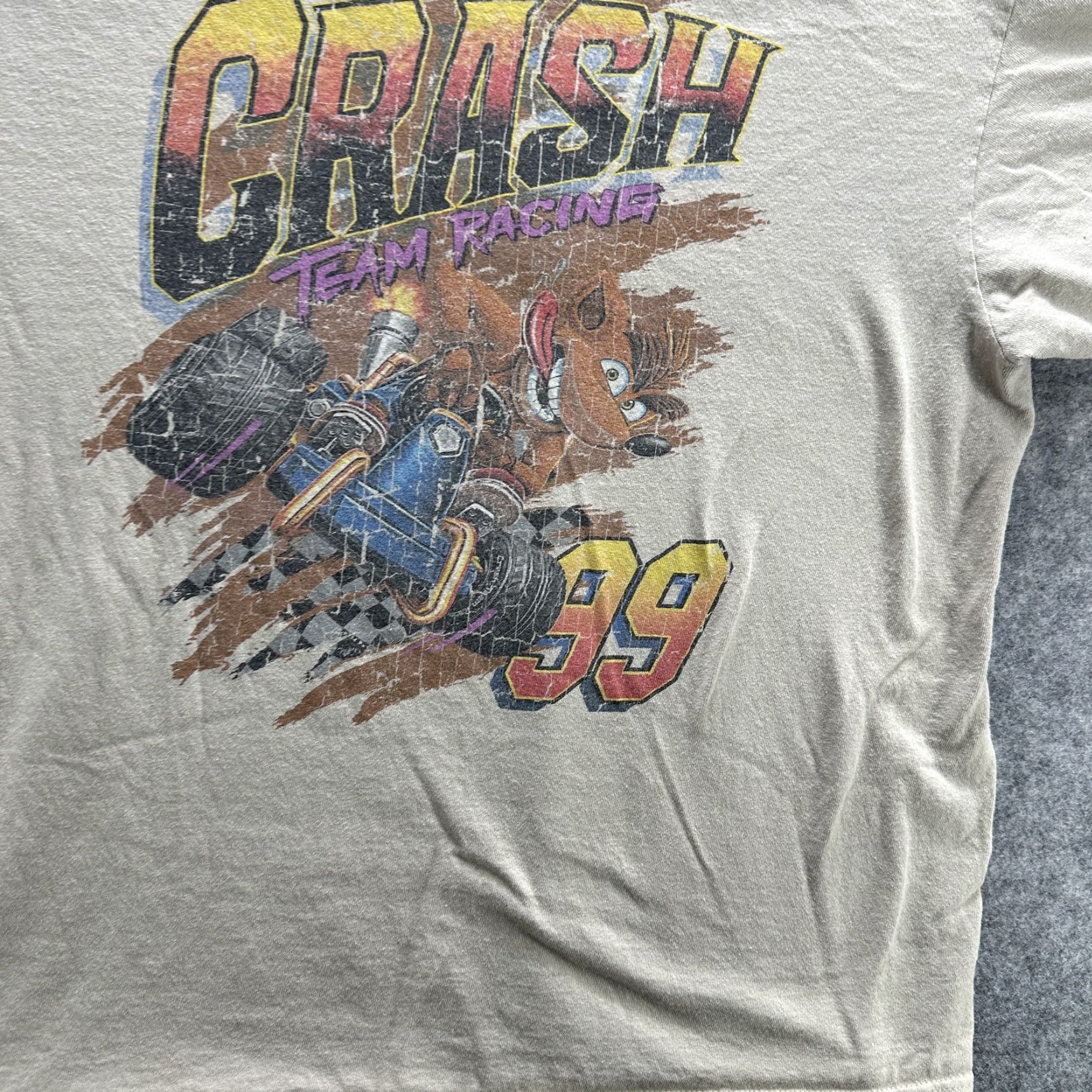 Vintage VINTAGE Crash Team Racing Shirt Mens XL Beige Graphic Tee CTR 90s 1999 Short Sleeve Crewneck Video Games Mens Size US XL / EU 56 / 4 - 4 Thumbnail