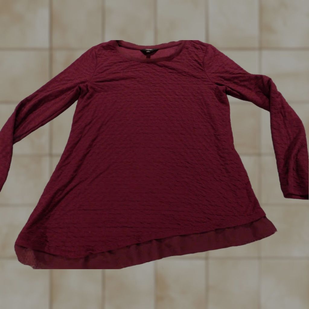 Vintage Simply Vera Vera Wang Blouse Women L Purple Crew Neck Pullover Modal Rayon Stretch Regular Classic Short/Sleeve? Size L / US 10 / IT 46 - 1 Thumbnail
