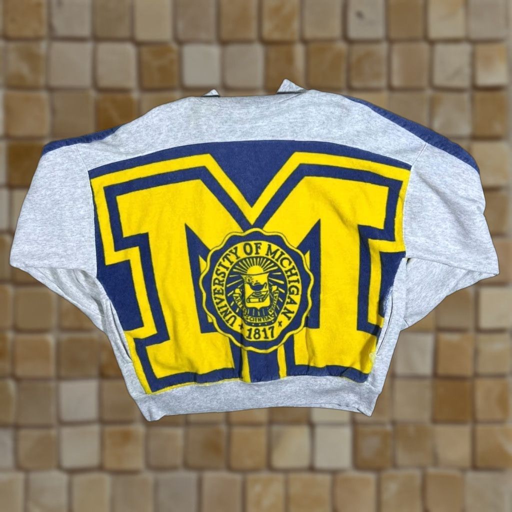 Vintage Vintage Rally Sweats Michigan Wolverines Towelling Button Sweatshirt M Size US M / EU 48-50 / 2 - 1 Thumbnail