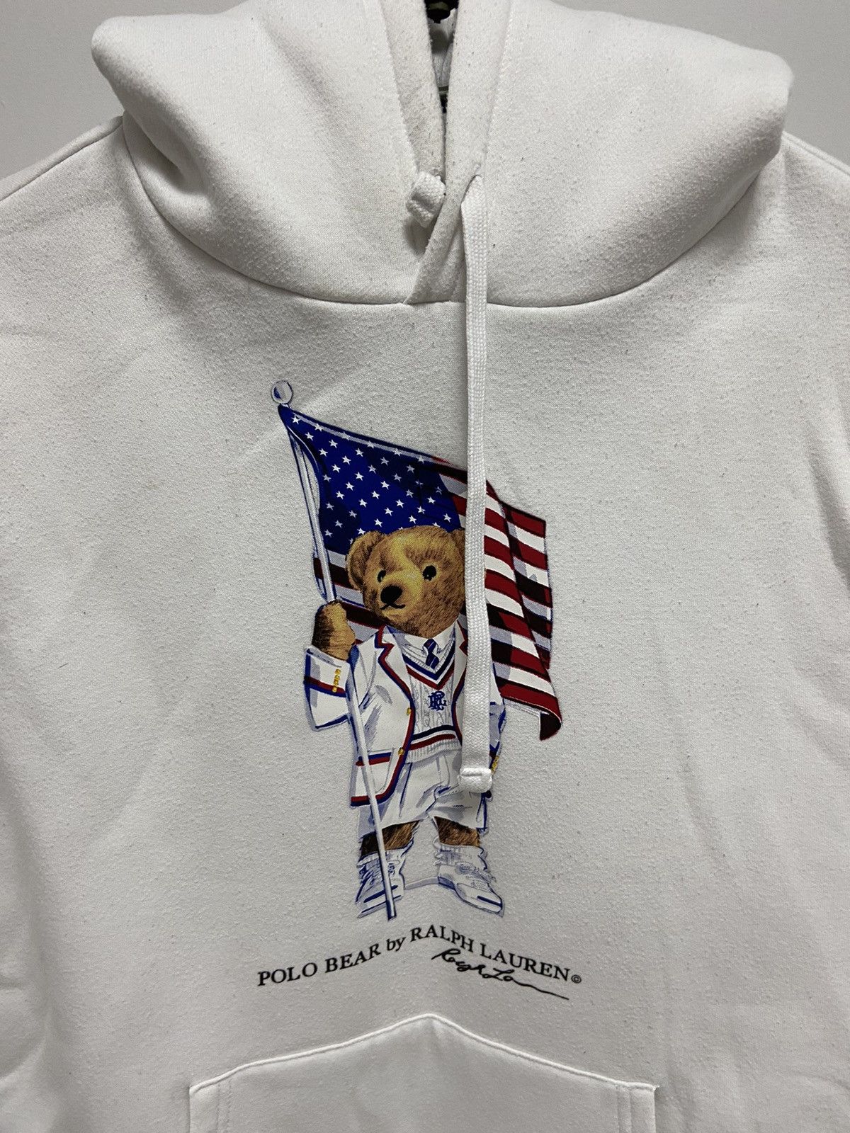 Polo Bear Ralph Lauren USA Flag Big Logo Print Vintage 🐻
