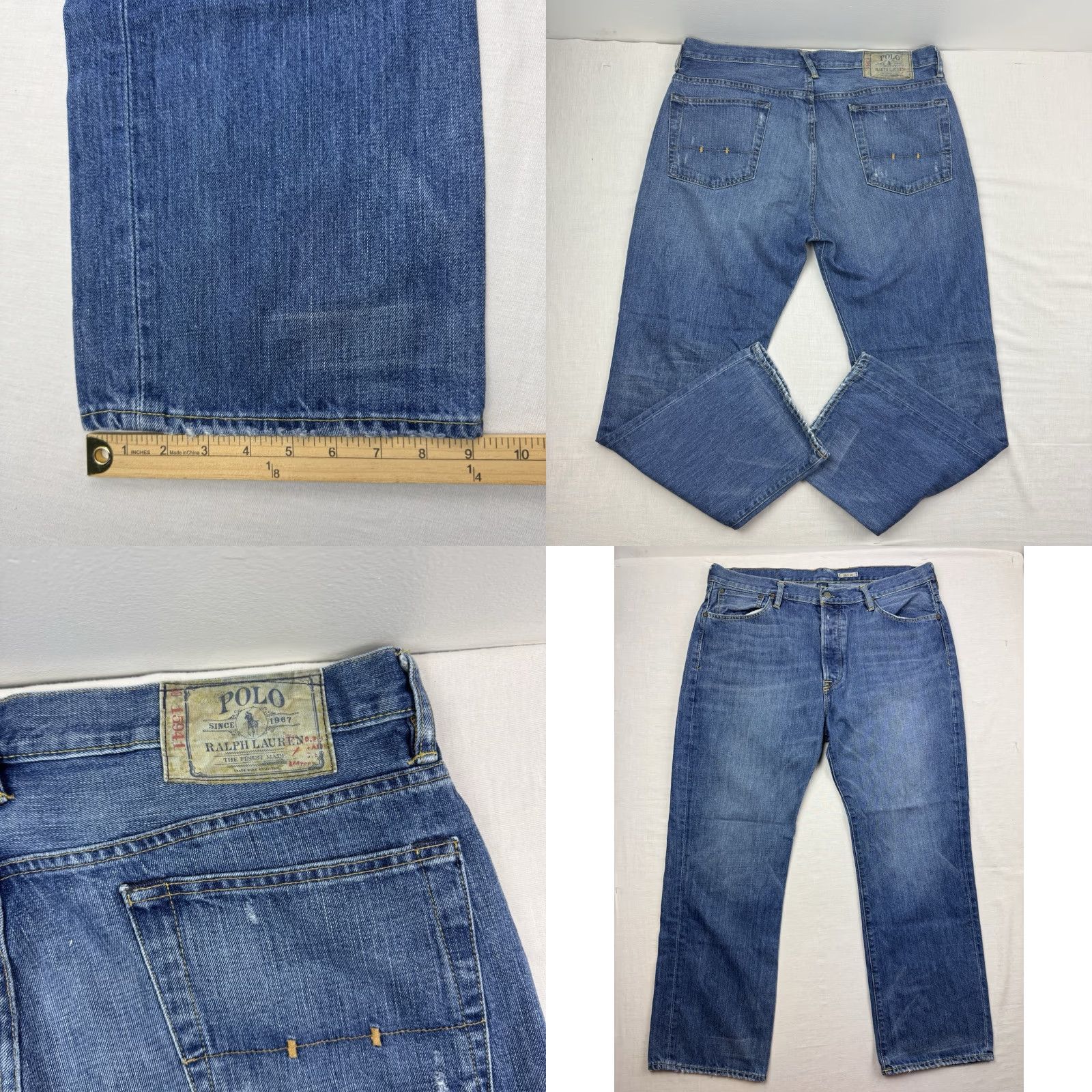 Polo Ralph Lauren VINTAGE Polo Ralph Lauren Jeans Button Fly Adult 38x30 Relaxed Hipster 90s Y2K Blue Mens Jeans Size US M / EU 48-50 / 2 - 10 Thumbnail