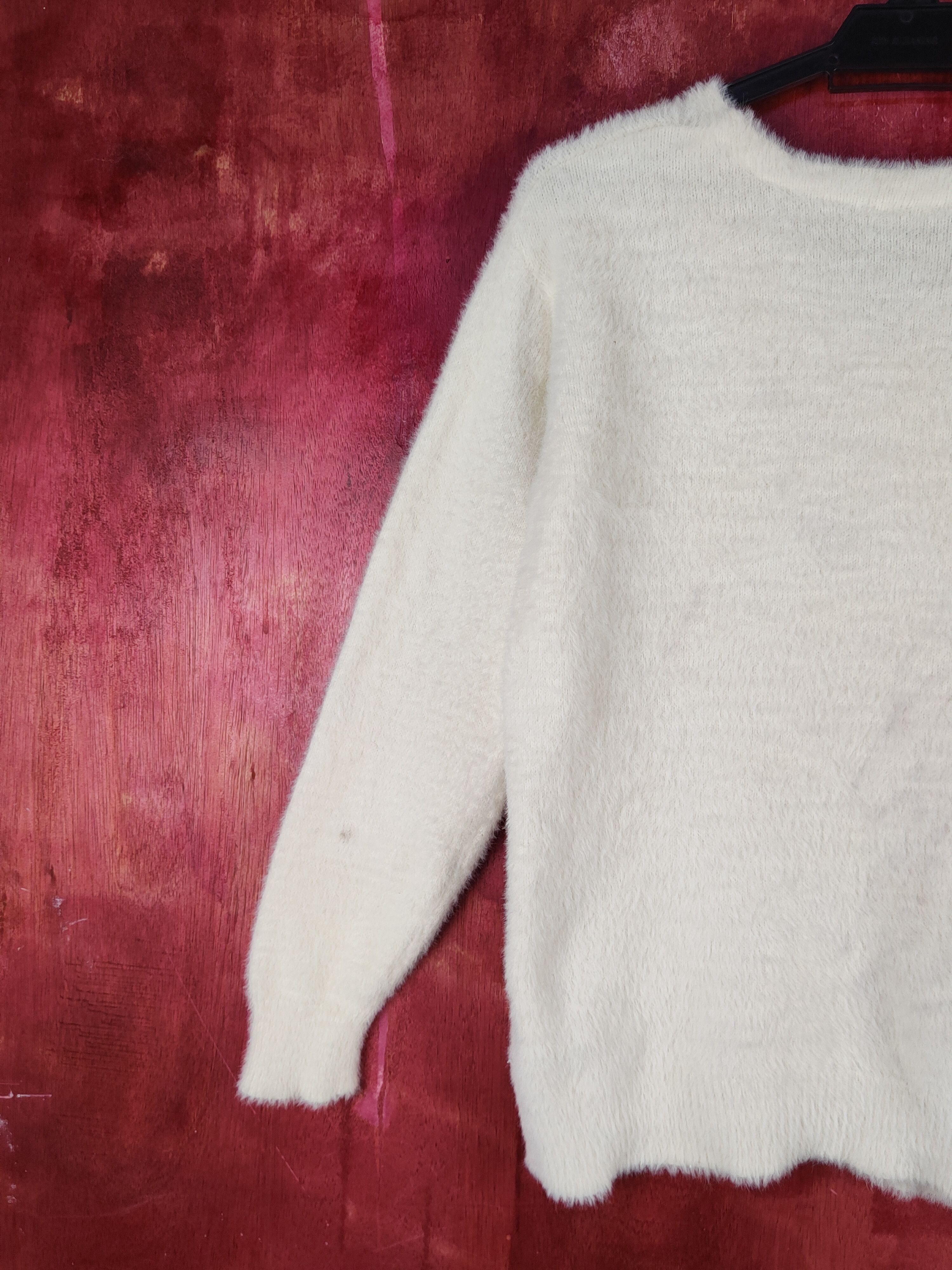Homespun Knitwear × Japanese Brand × Vintage Dreskip Cream Shag Shaggy Fur Mohair Knitwear #S2277 Size M / US 6-8 / IT 42-44 - 8 Thumbnail