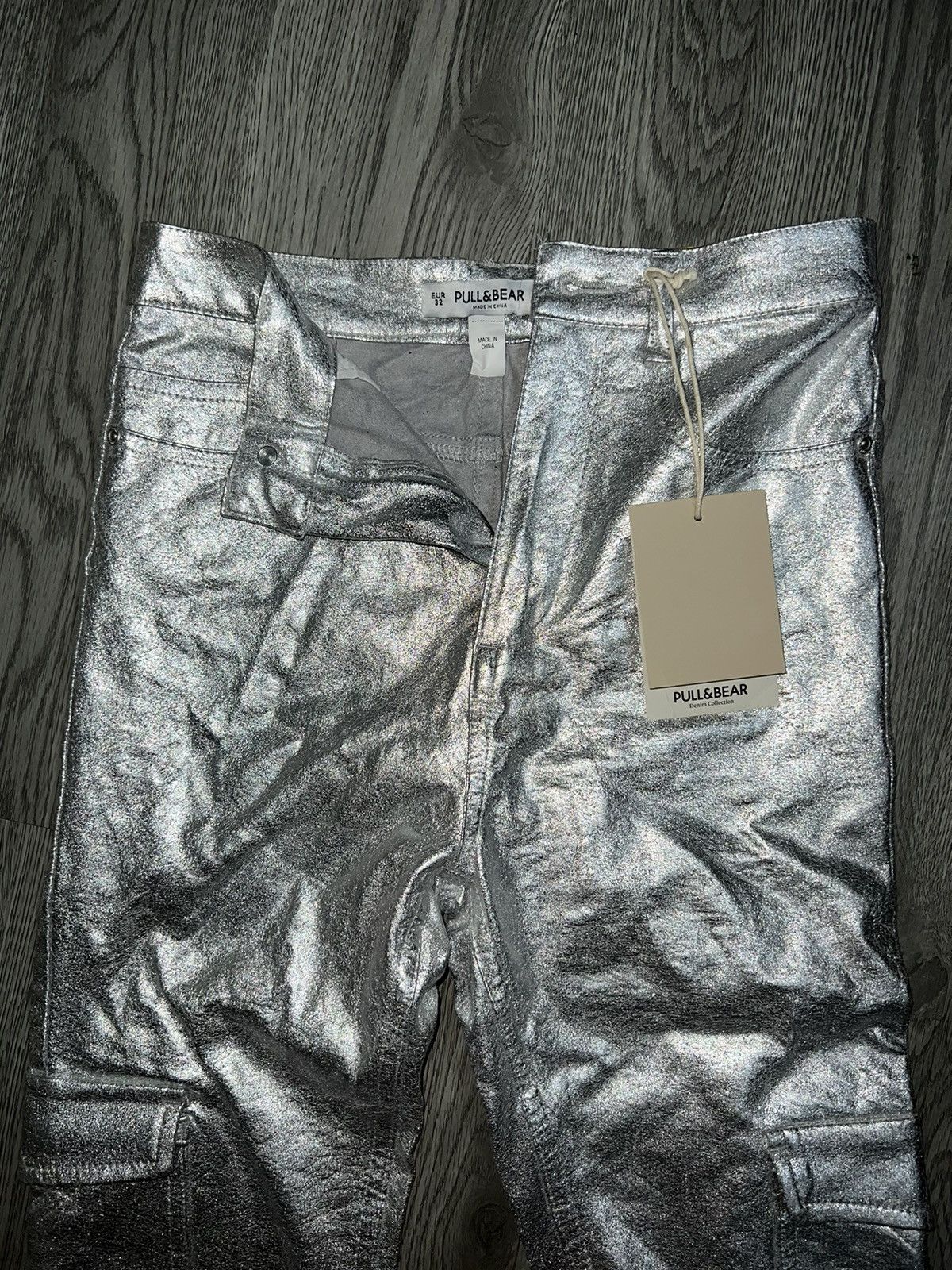Designer Y2k pull&bear silver skinny pants 🪩💗 Size 24" / US 00 / IT 34 - 5 Thumbnail