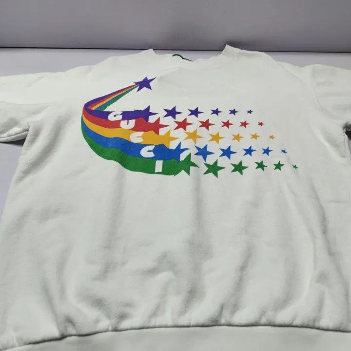 Gucci Gucci Women's Star Print Sweatshirt in Cream-2507 Size XS / US 0-2 / IT 36-38 - 3 Thumbnail