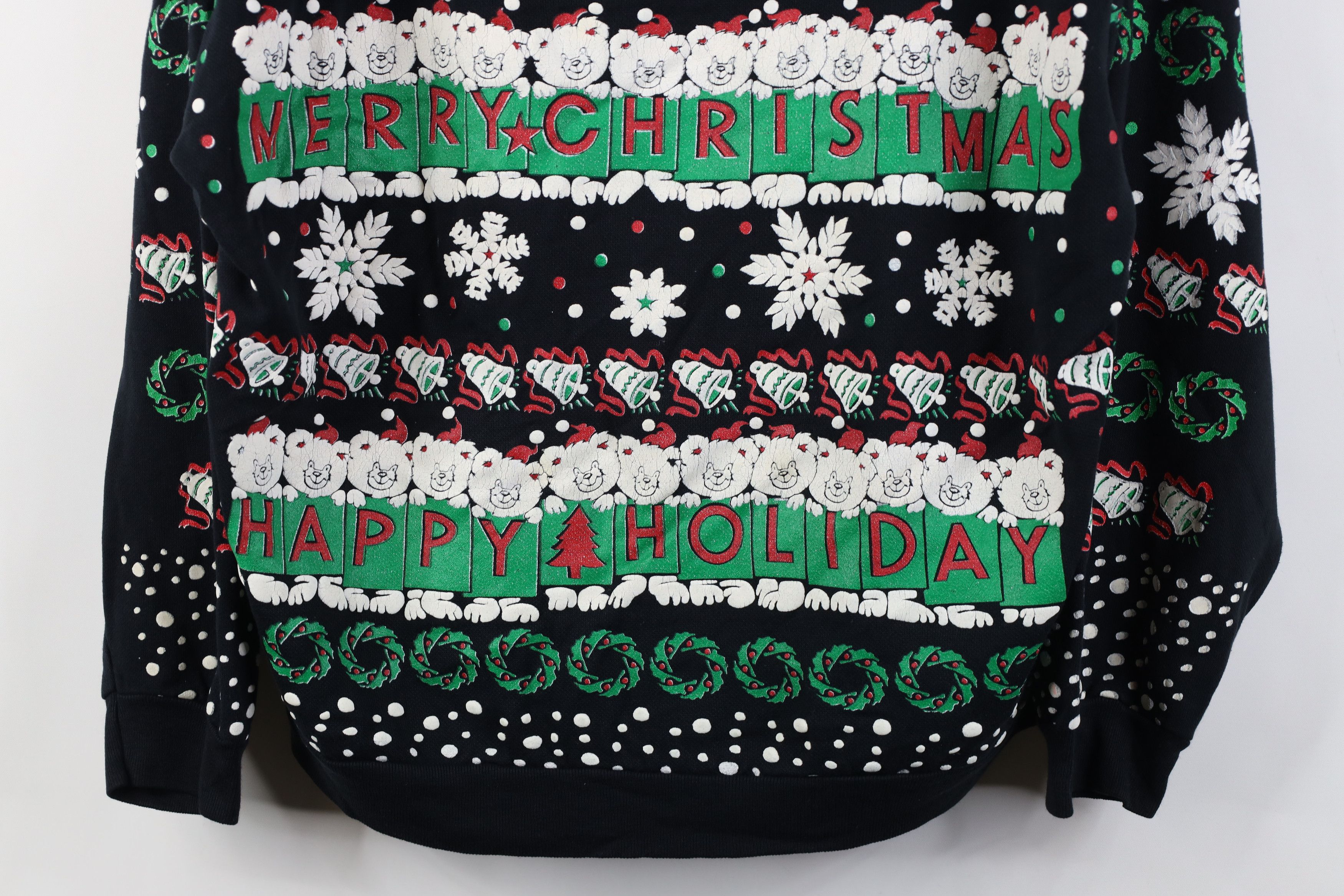 Vintage Vintage 90s All Over Print Merry Christmas Sweatshirt USA Size M / US 6-8 / IT 42-44 - 3 Thumbnail