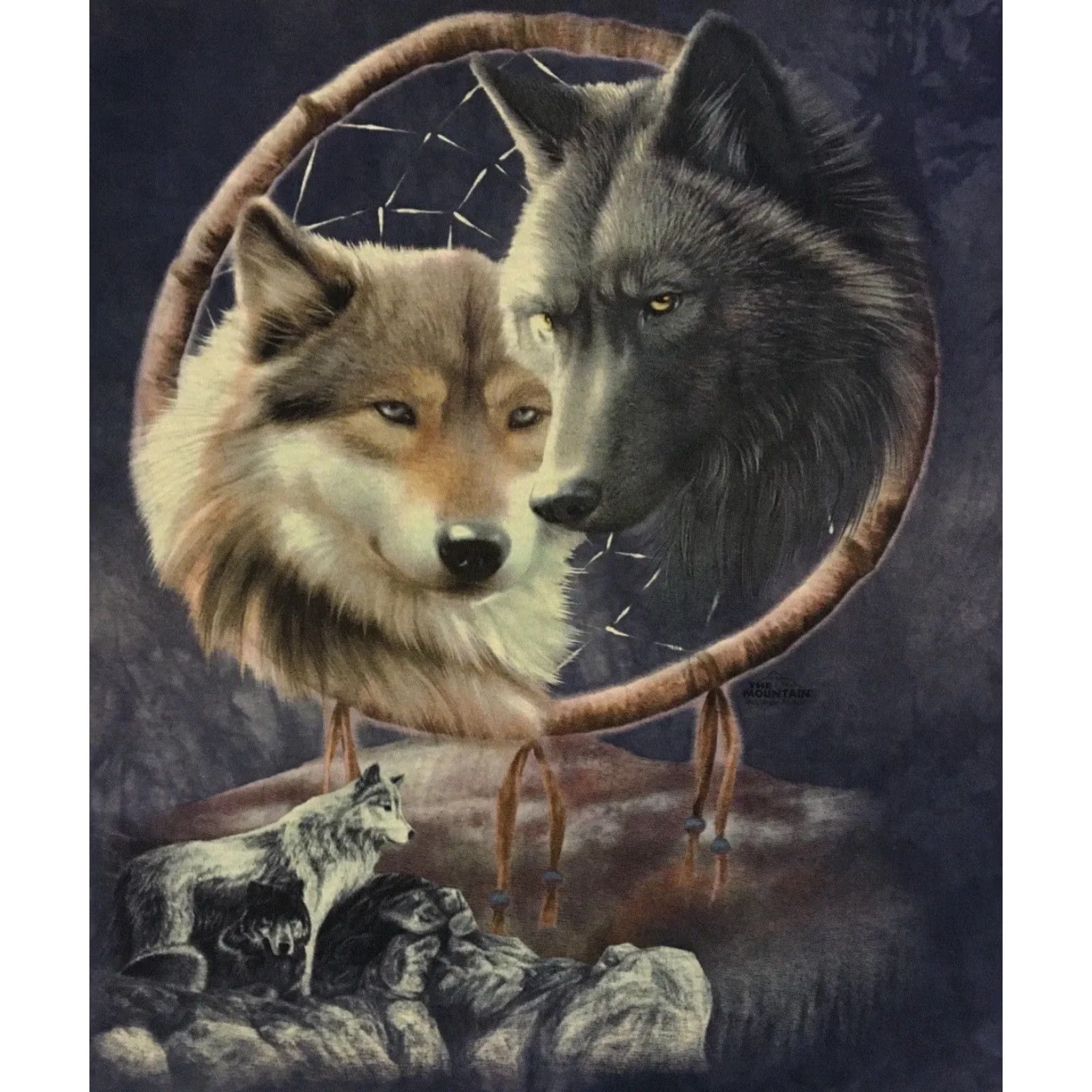 Vintage Vtg The Mountain Faded Wolf Tie Dye Shirt XXL Animal Nature Grunge Native 90s Size US XXL / EU 58 / 5 - 2 Thumbnail