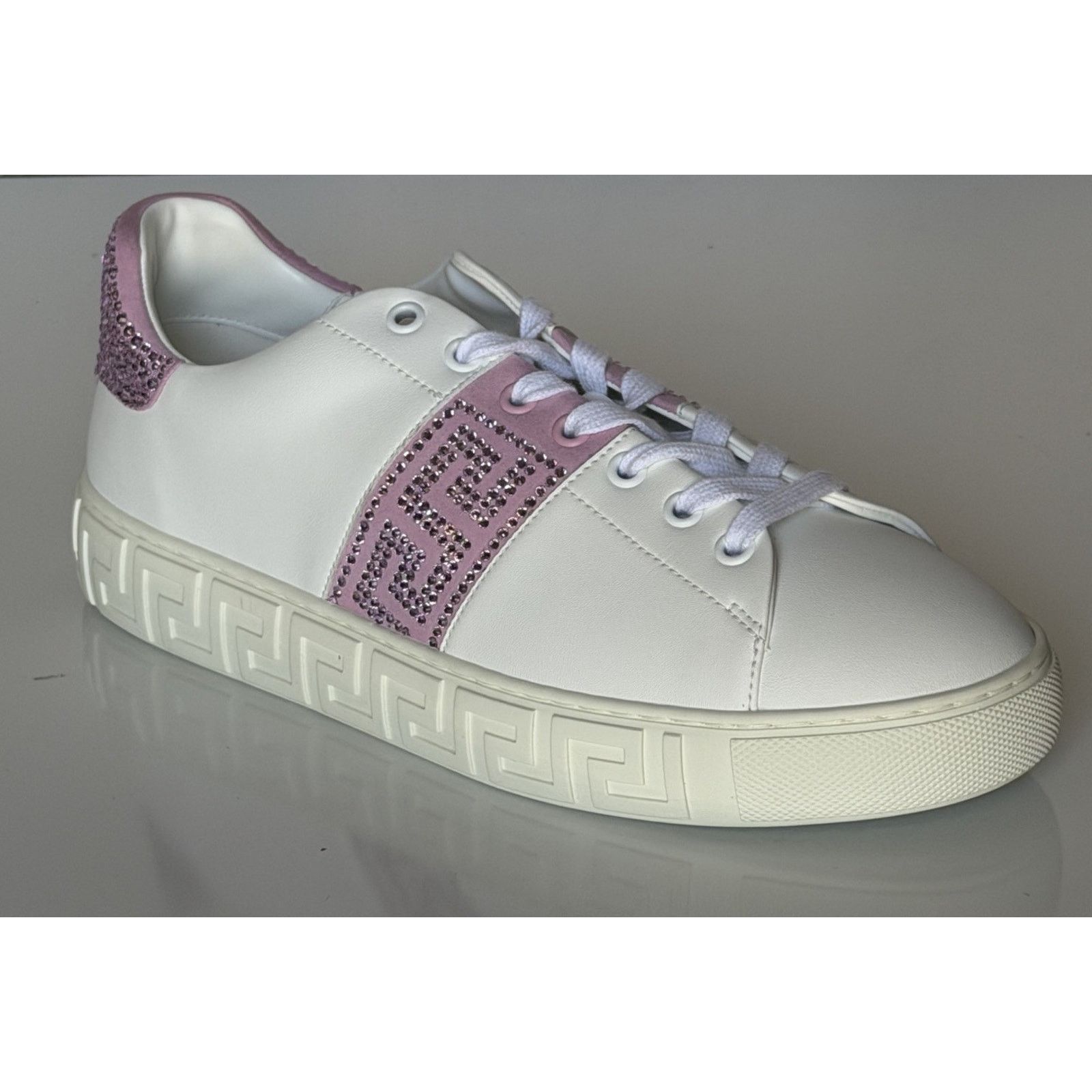 Versace Versace Crystal Greek Leather Sneakers 10.5 US 1013568 Size US 10.5 / IT 40.5 - 2 Thumbnail