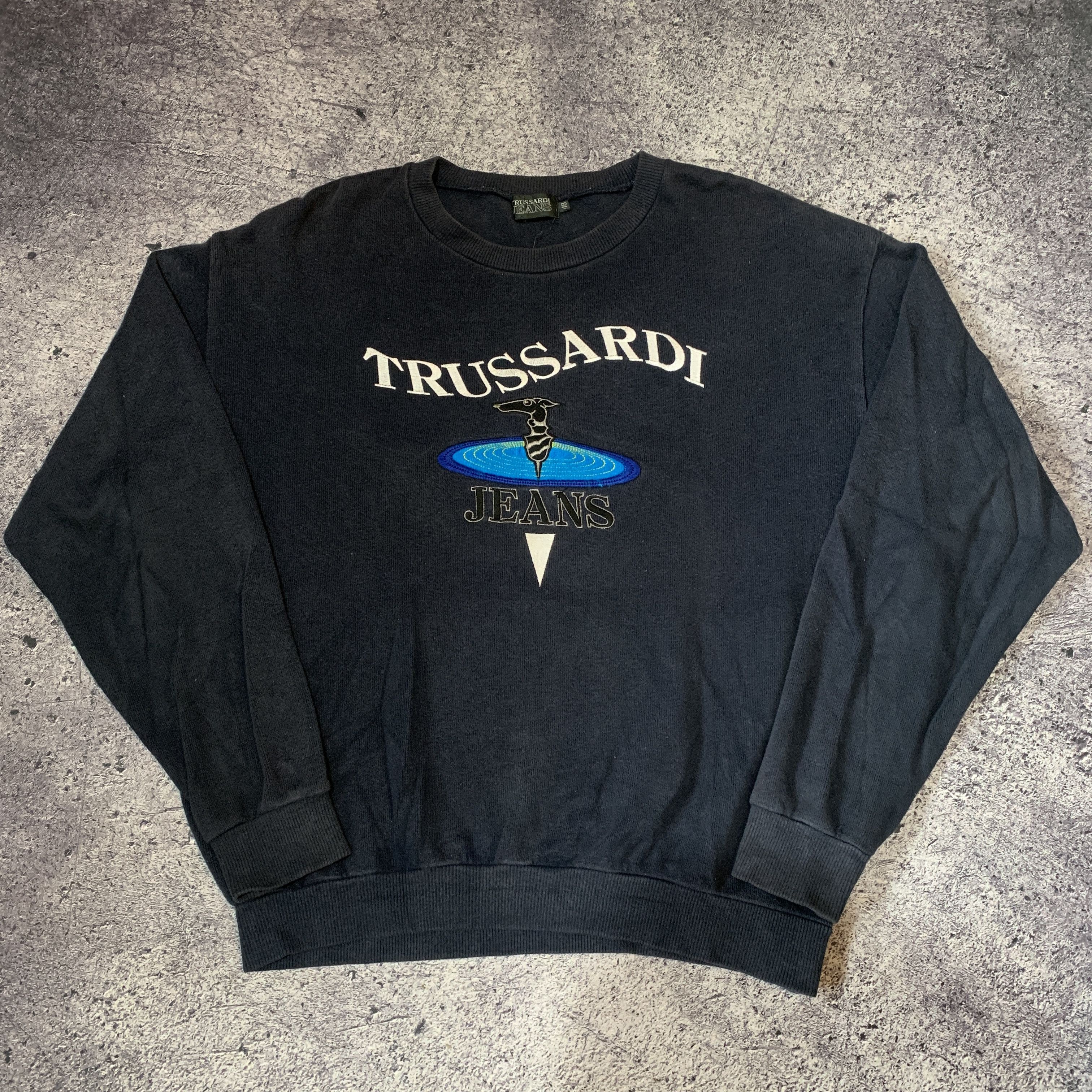 1990s Trussardi Jeans Embroidery Logo Crewneck