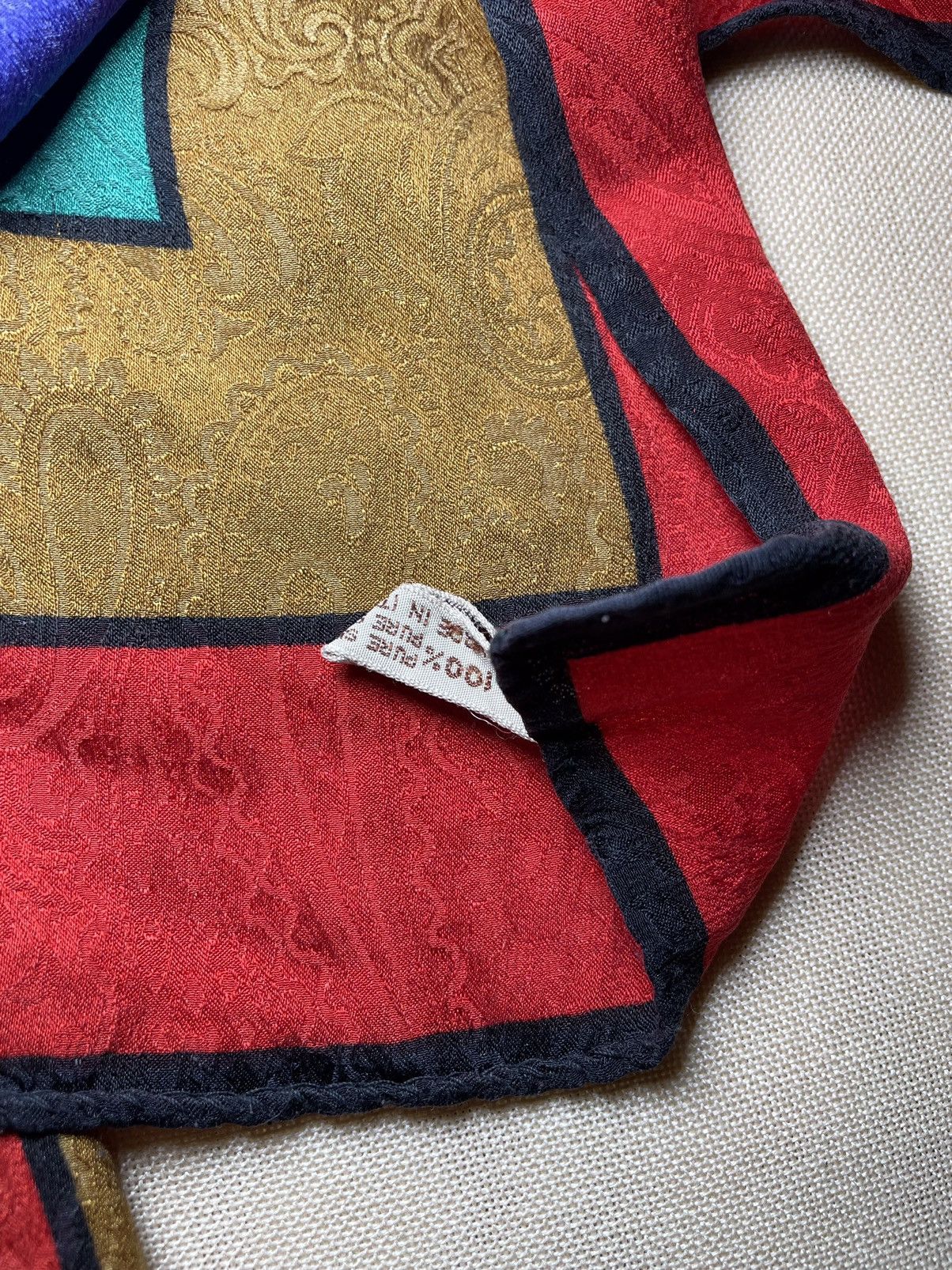SikSilk × Vintage Carla Ri vintage jacquard large silk scarf / shawl Size ONE SIZE - 11 Thumbnail
