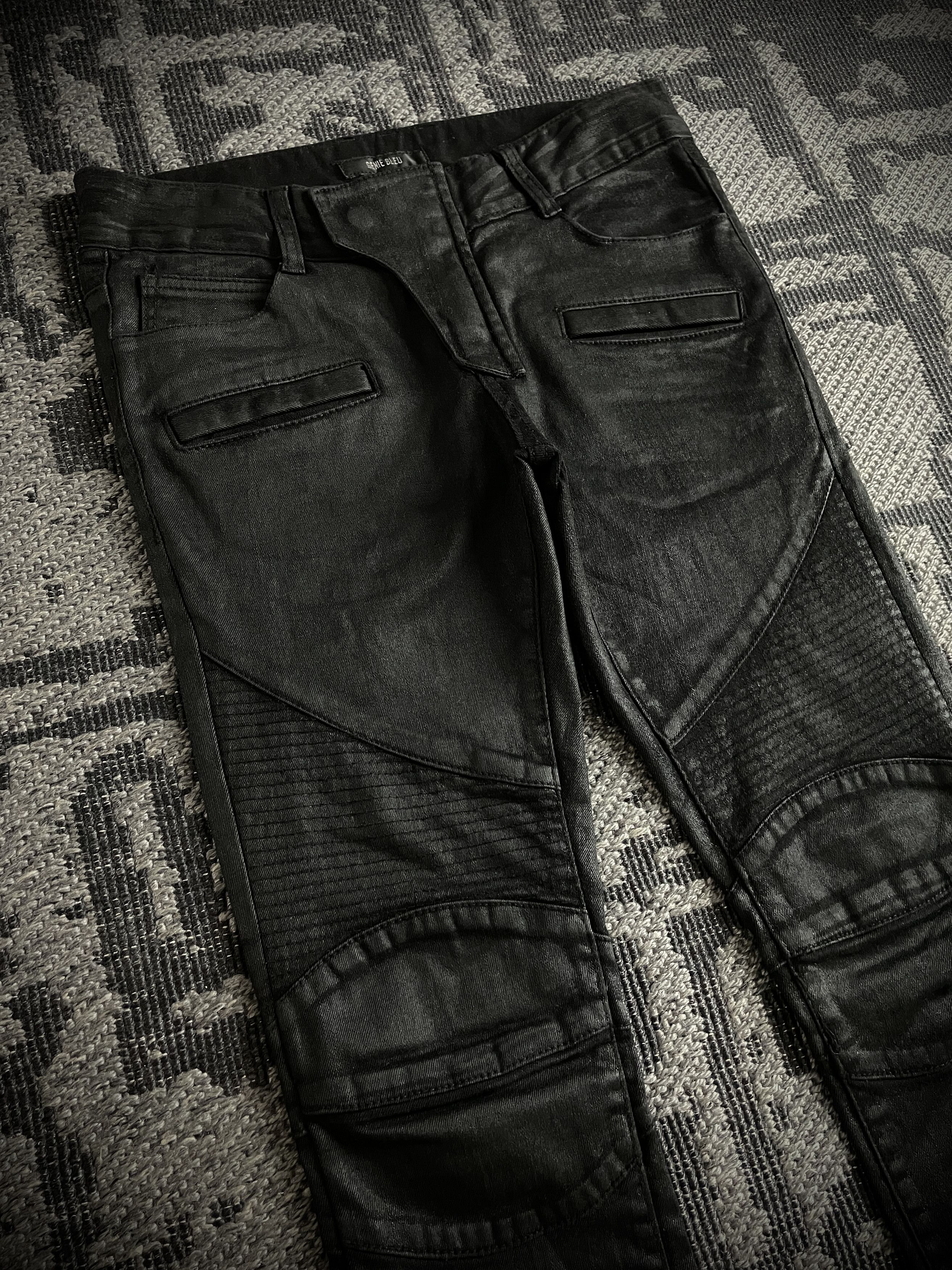 Other GENIE BLEU Japanese Waxed Skinny Biker Jeans Size US 31 - 5 Thumbnail