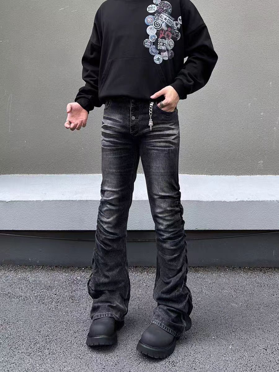 Jean Rinse-Washed Black Distressed Denim Jeans Size US 30 / EU 46 - 3 Thumbnail