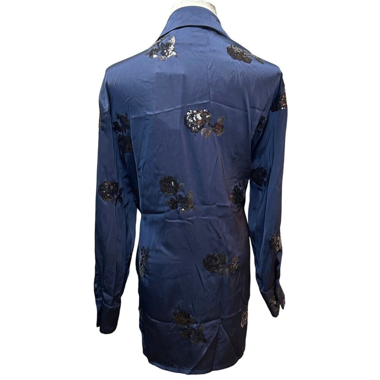 Zara Nwt- SATIN KIMONO BLAZER WITH SEQUINS-Large Size L / US 10 / IT 46 - 5 Thumbnail