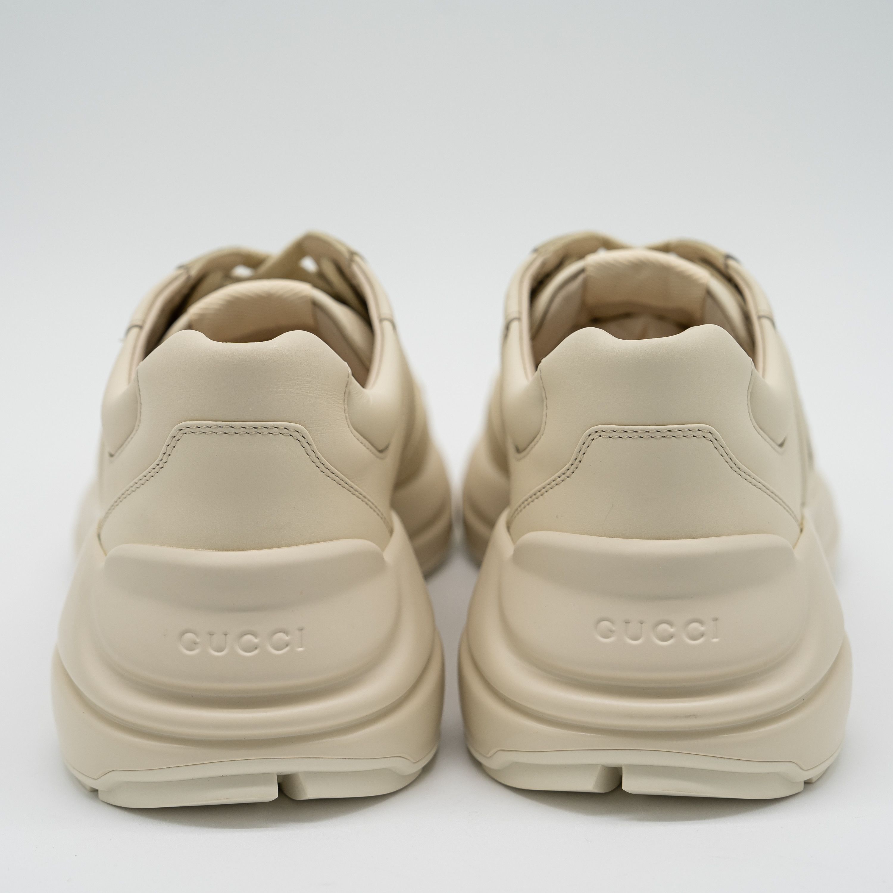 Gucci Gucci Rhyton Ivory Blue GG Cut Out Logo Leather Sneakers Size US 7.5 / EU 40-41 - 5 Thumbnail