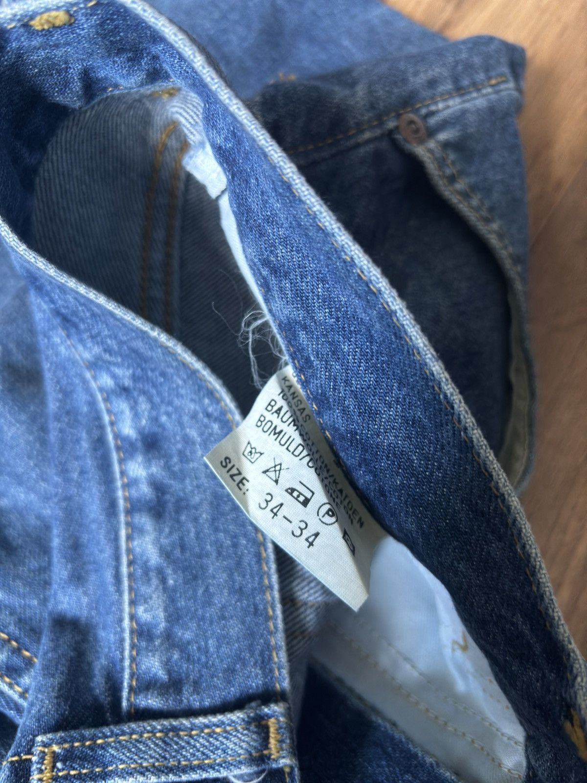 Lee × Vintage Vintage Lee MR Jeans Wash Denim Straight Made USA 90s Size US 34 / EU 50 - 6 Thumbnail