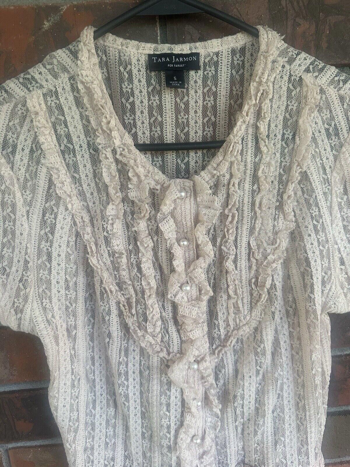Designer womens career blouse small Tara Jarmon Lace Size S / US 4 / IT 40 - 4 Thumbnail