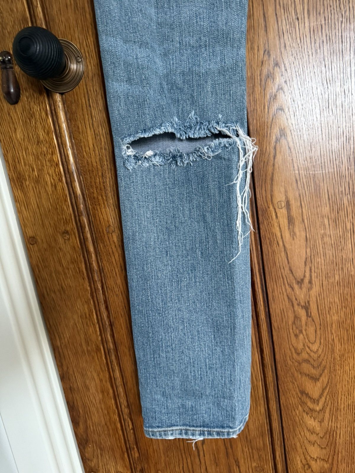 Saint Laurent Paris SS15 Saint Laurent Lenny Kravitz ripped denim jeans Hedi 31 Size US 31 - 17 Thumbnail