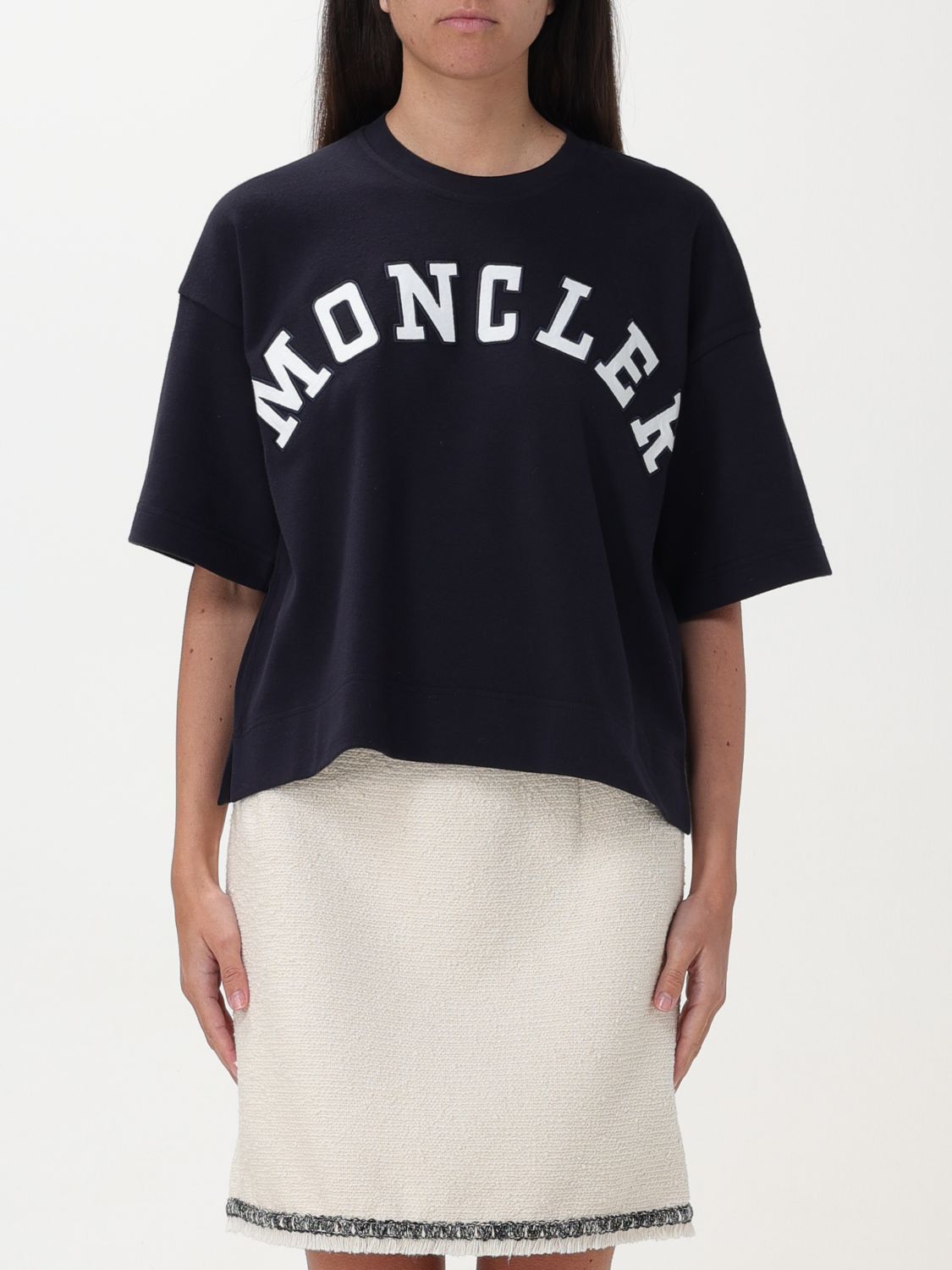 image of Moncler T-Shirt Woman Blue, Women's (Size Medium)