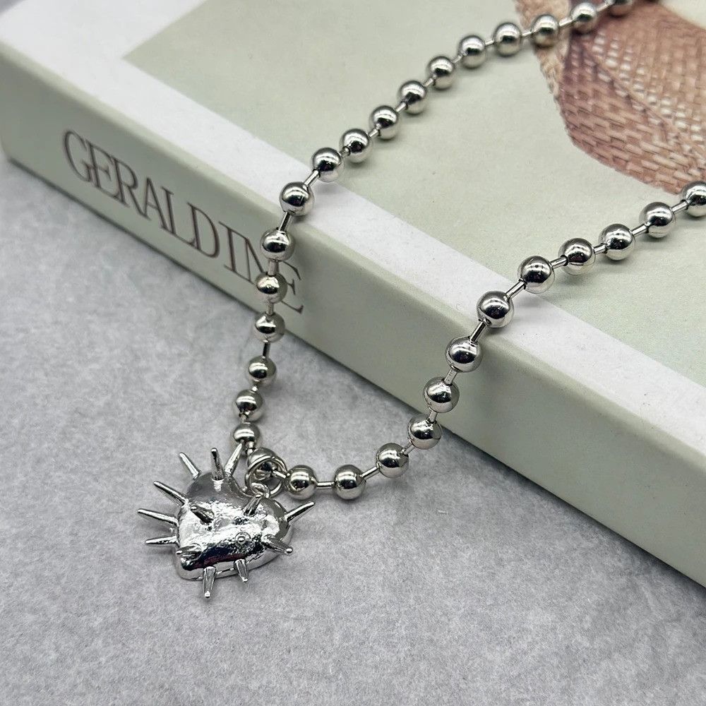 Vintage Love Hurts Spiked Heart Pendant Necklace Size ONE SIZE - 4 Thumbnail