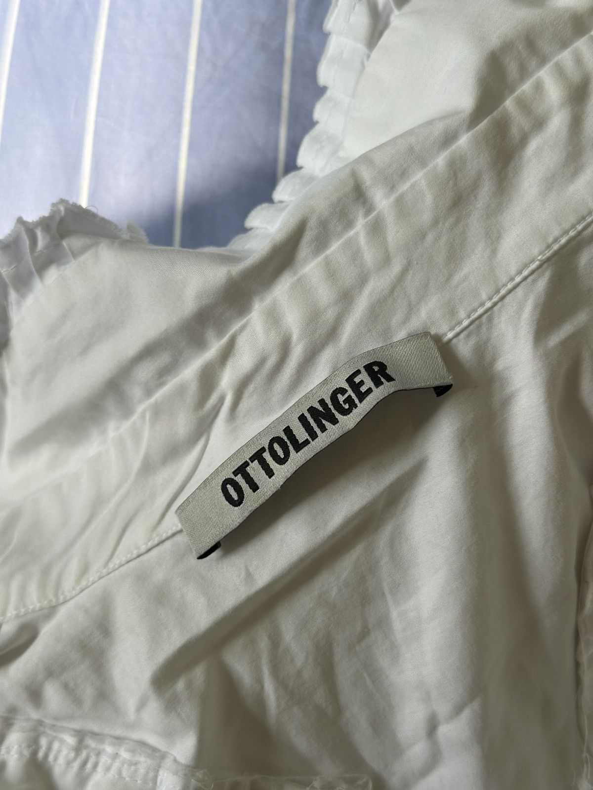 Ottolinger white asymmetrical ruffled shirt- sold out online -rare Size S / US 4 / IT 40 - 5 Thumbnail