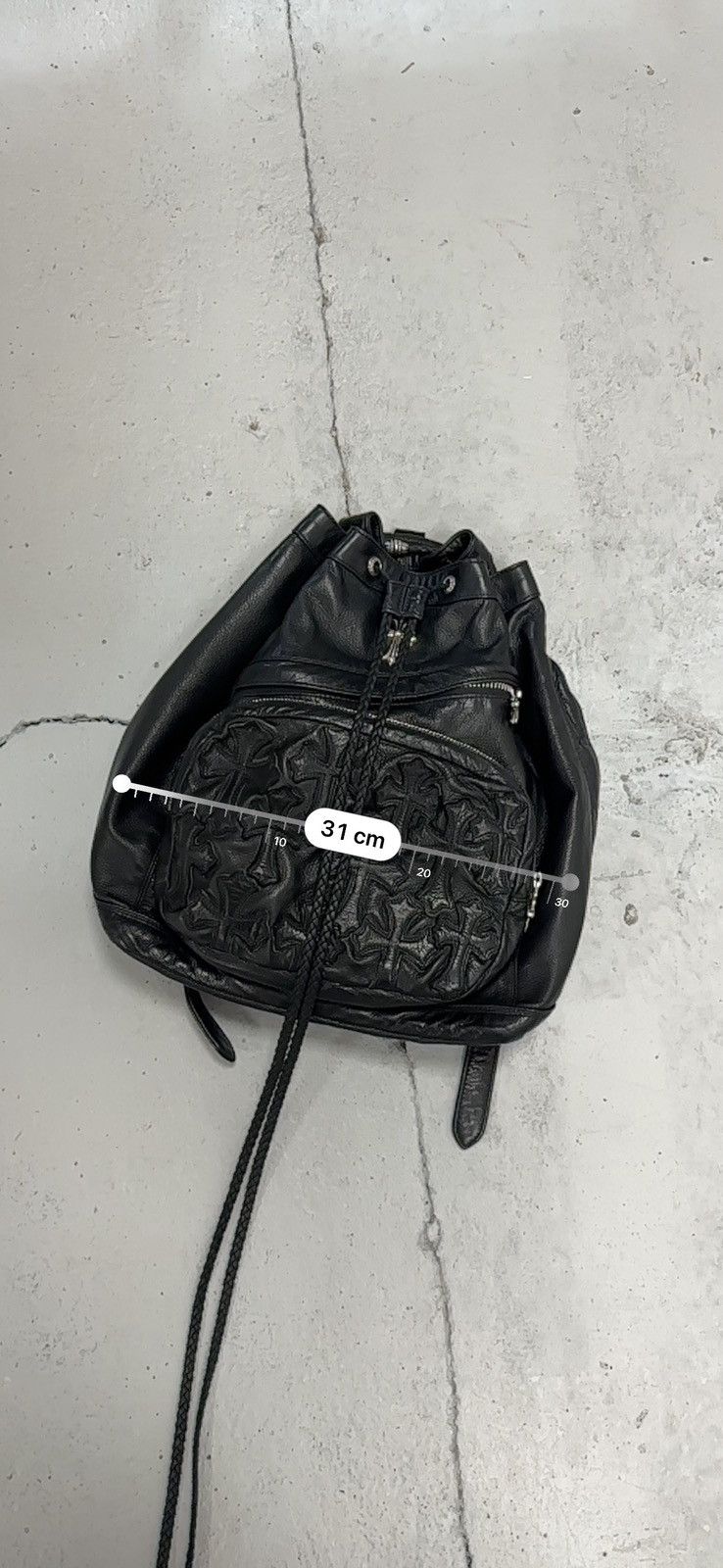 Chrome Hearts Chrome Hearts Flooded Leather Patch Drawstring Backpack Size ONE SIZE - 25 Thumbnail