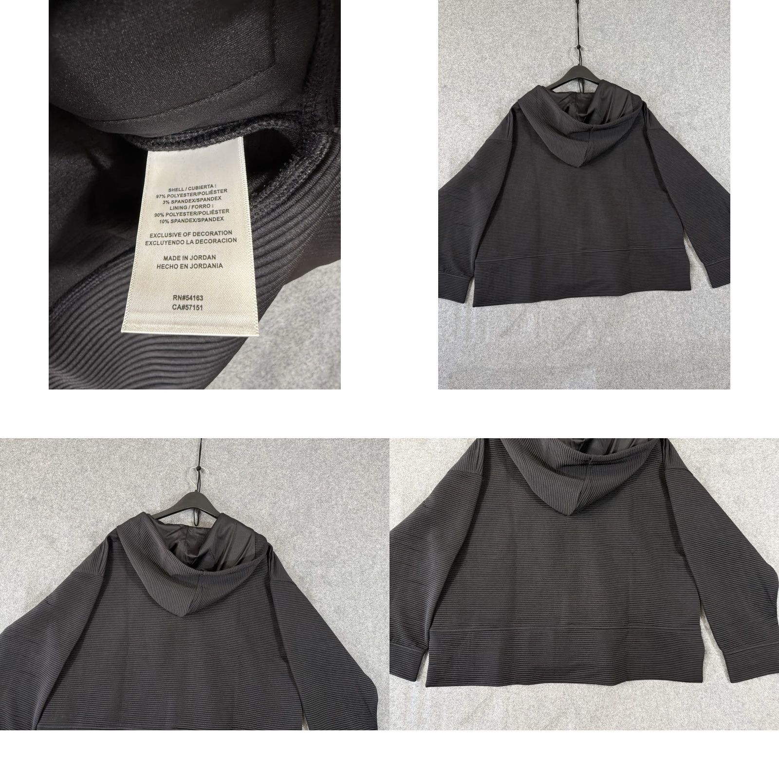 DKNY DKNY Ottoman Full-Zip Hoodie Womens Size 2XL Black Pockets Logo NWT Ribbed Stretch Full Zip Hooded Lined Size XXL / US 16-18 / IT 52-54 - 8 Thumbnail