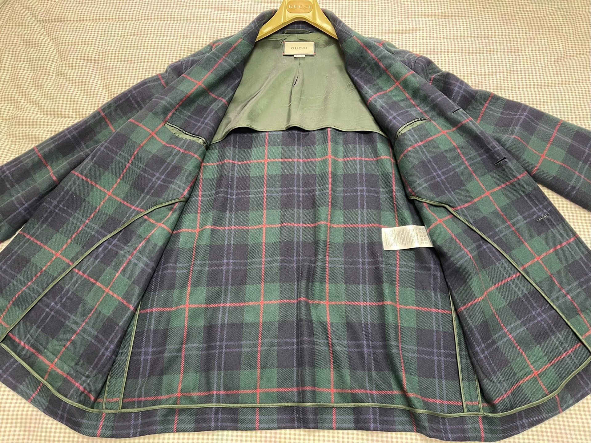 Gucci Gucci Green Check Cashmere Coat 52 Men's Regular Size US L / EU 52-54 / 3 - 4 Thumbnail