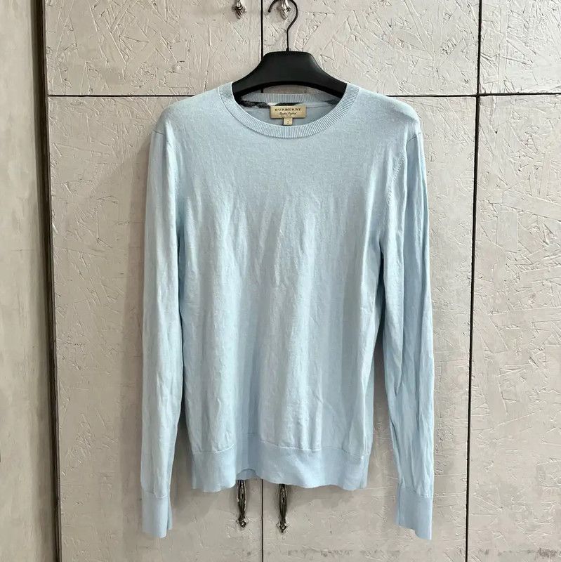 Burberry Burberry Light Blue Cashmere Knit Sweater Size S / US 4 / IT 40 - 1 Thumbnail