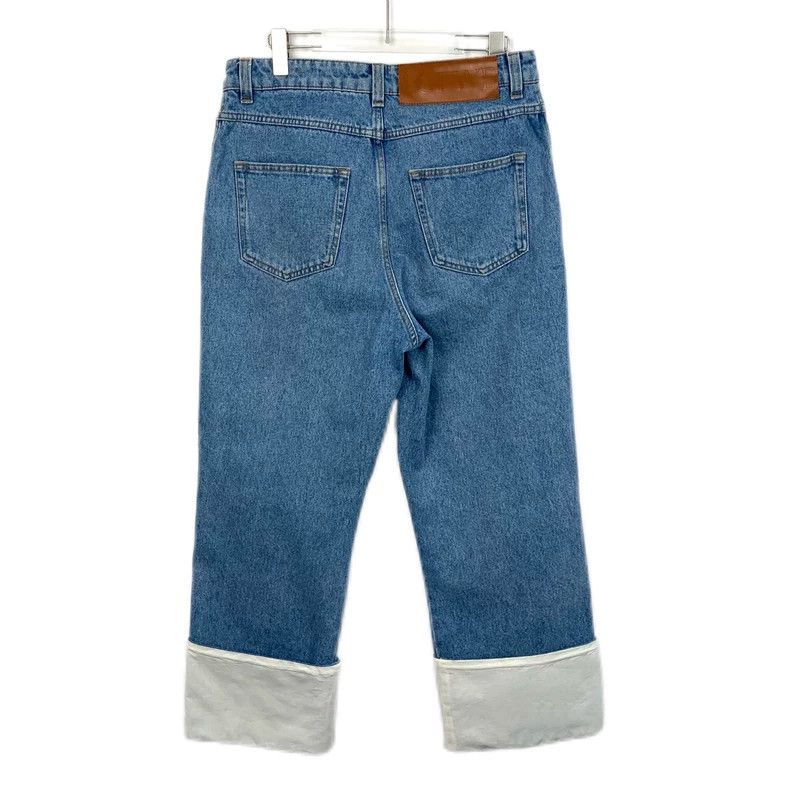 Loewe Loewe Blue logo leather roll edge straight leg jeans Size 30" / US 8 / IT 44 - 2 Thumbnail