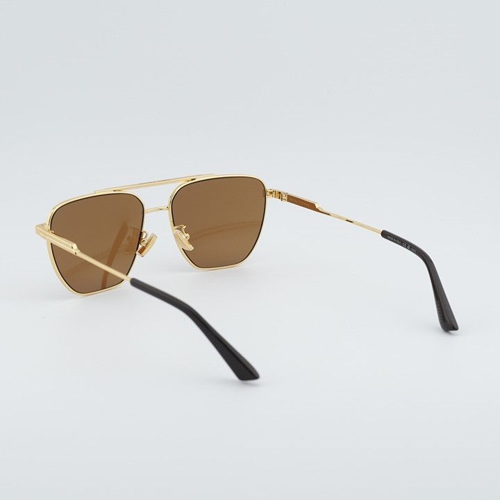 Bottega Veneta Bottega Veneta BV1236S 002 Sunglasses Gold Aviator Frame Size ONE SIZE - 10 Thumbnail