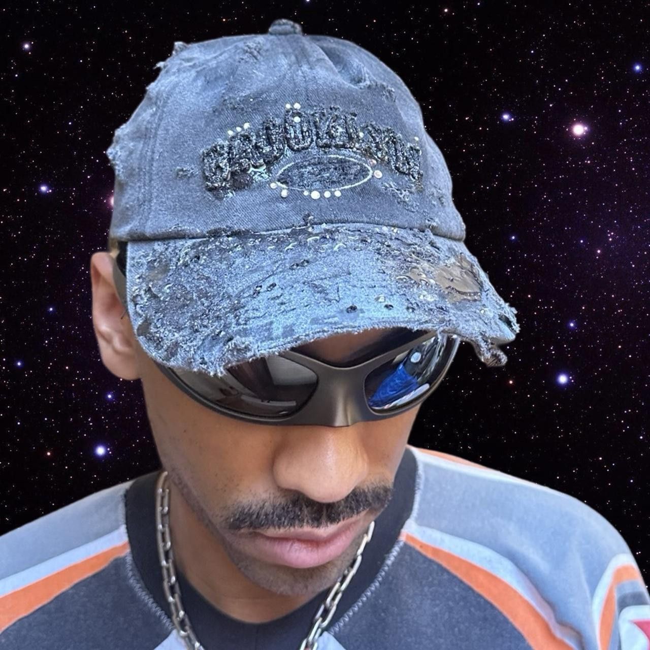 Other ASTROBOI* 'Alastair' Brooklyn Black Resin Rhinestone Hat Size ONE SIZE - 8 Thumbnail
