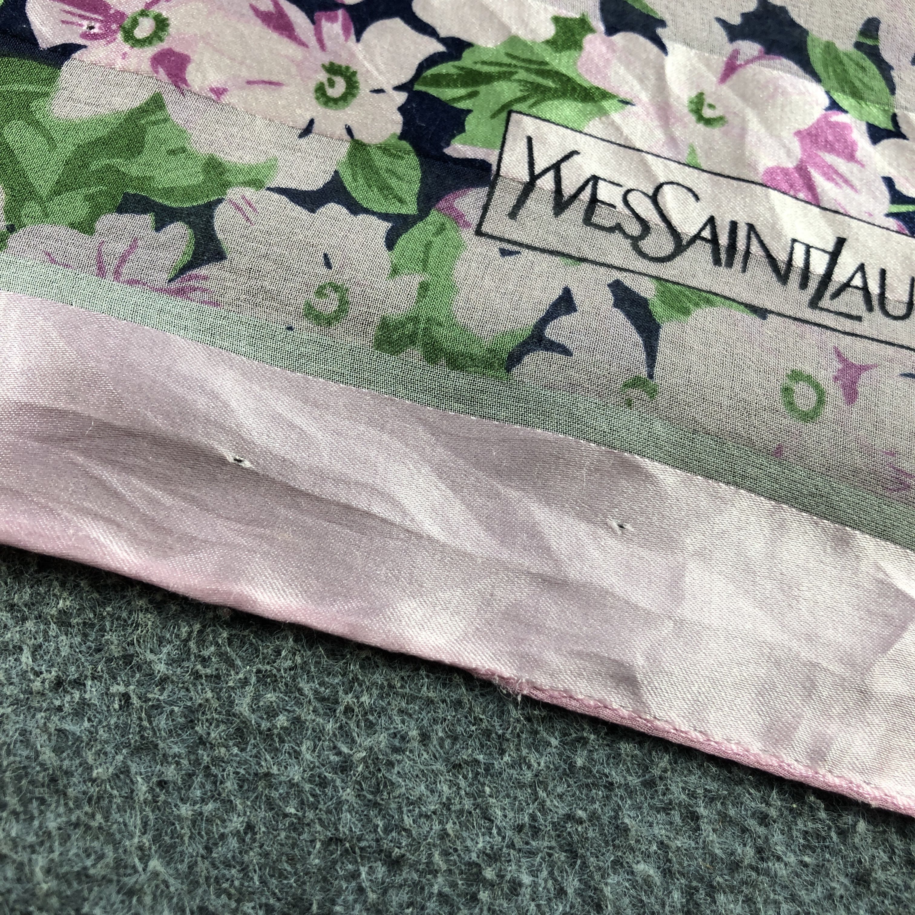 Yves Saint Laurent Yves Saint Laurent Floral Silk Scarf M1266 Size ONE SIZE - 7 Thumbnail