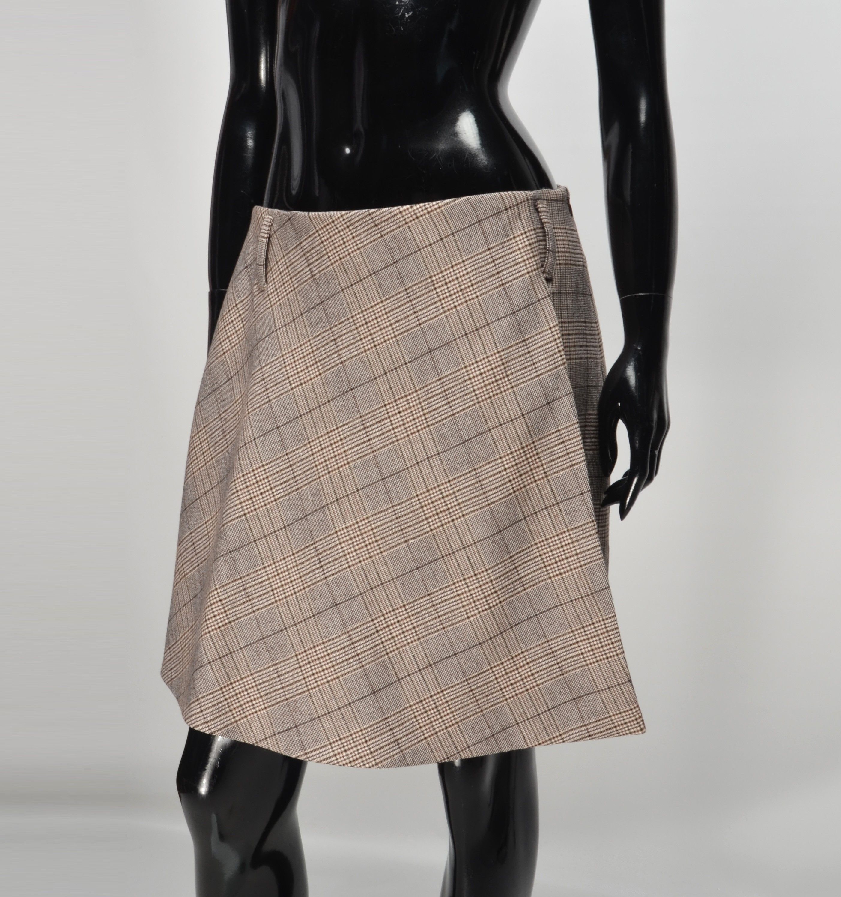 Brunello Cucinelli Brunello Cucinelli Preppy Plaid Wool Blend Wrap Mini Skirt Size 27" / US 4 / IT 40 - 2 Thumbnail