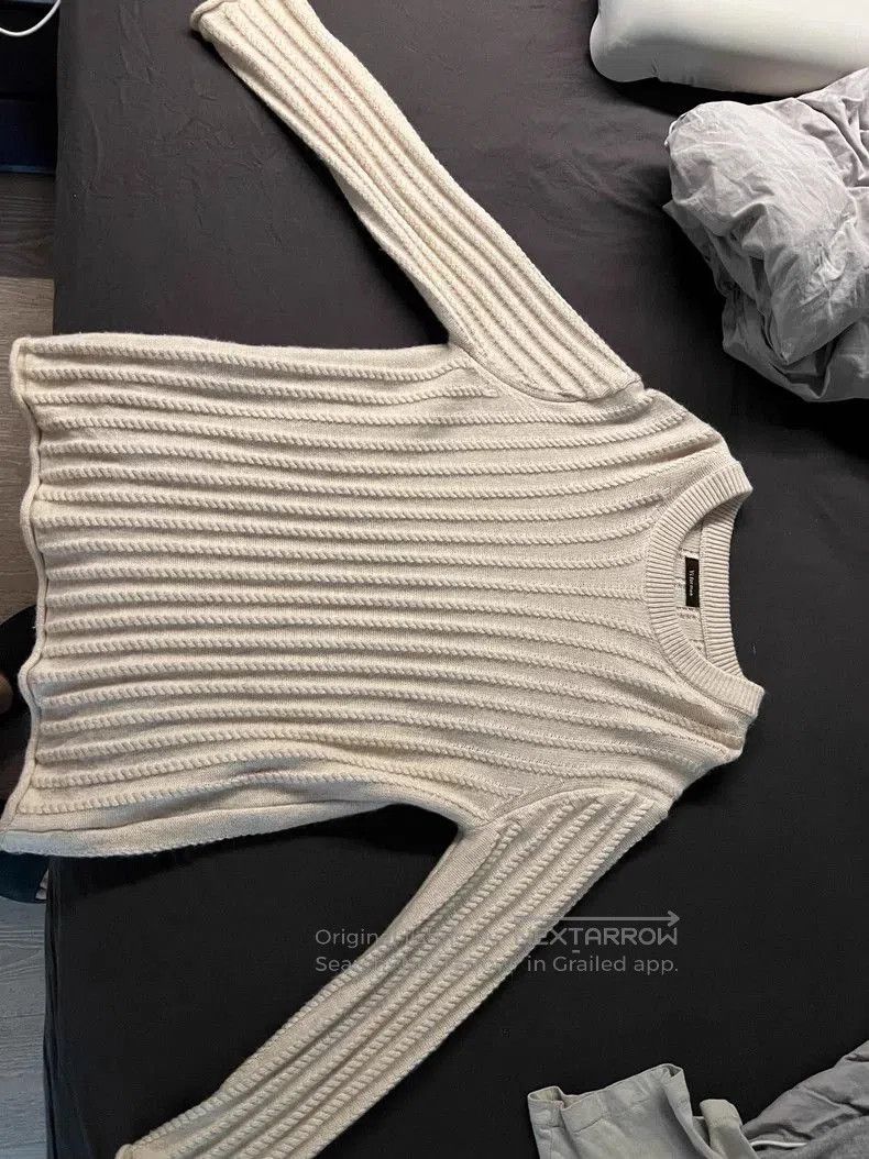 Yohji Yamamoto Yohji-Inspired Round Neck Cable Knit Sweater. Size US M / EU 48-50 / 2 - 3 Thumbnail