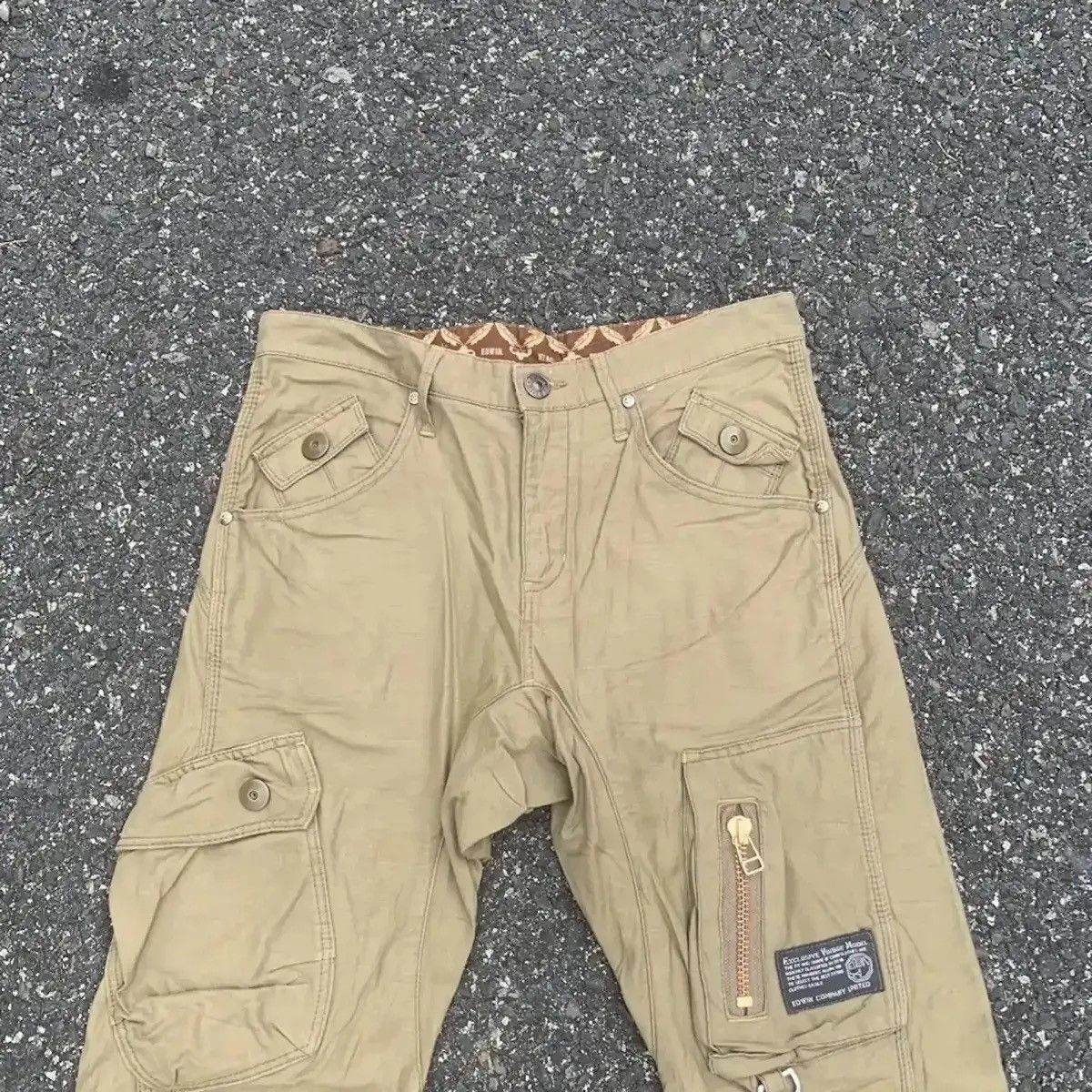 Beauty Beast Vintage EDWIN Multi Pocket Banana Legs Cargo Tactical Pants Size US 32 / EU 48 - 4 Thumbnail