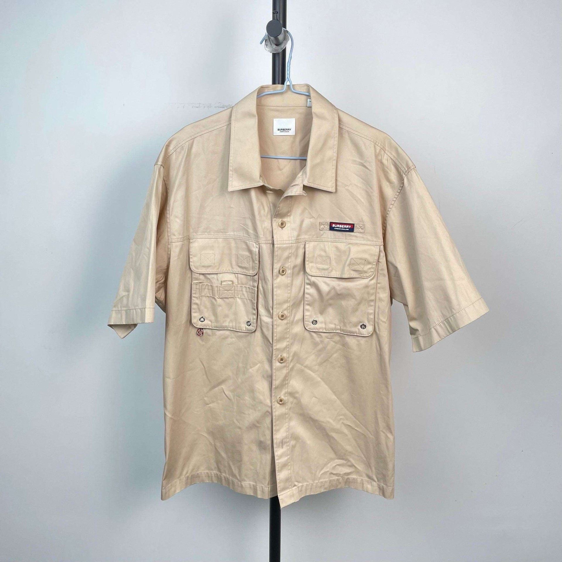Burberry Burberry Camel Cotton Short-Sleeve Shirt Size US L / EU 52-54 / 3 - 1 Thumbnail