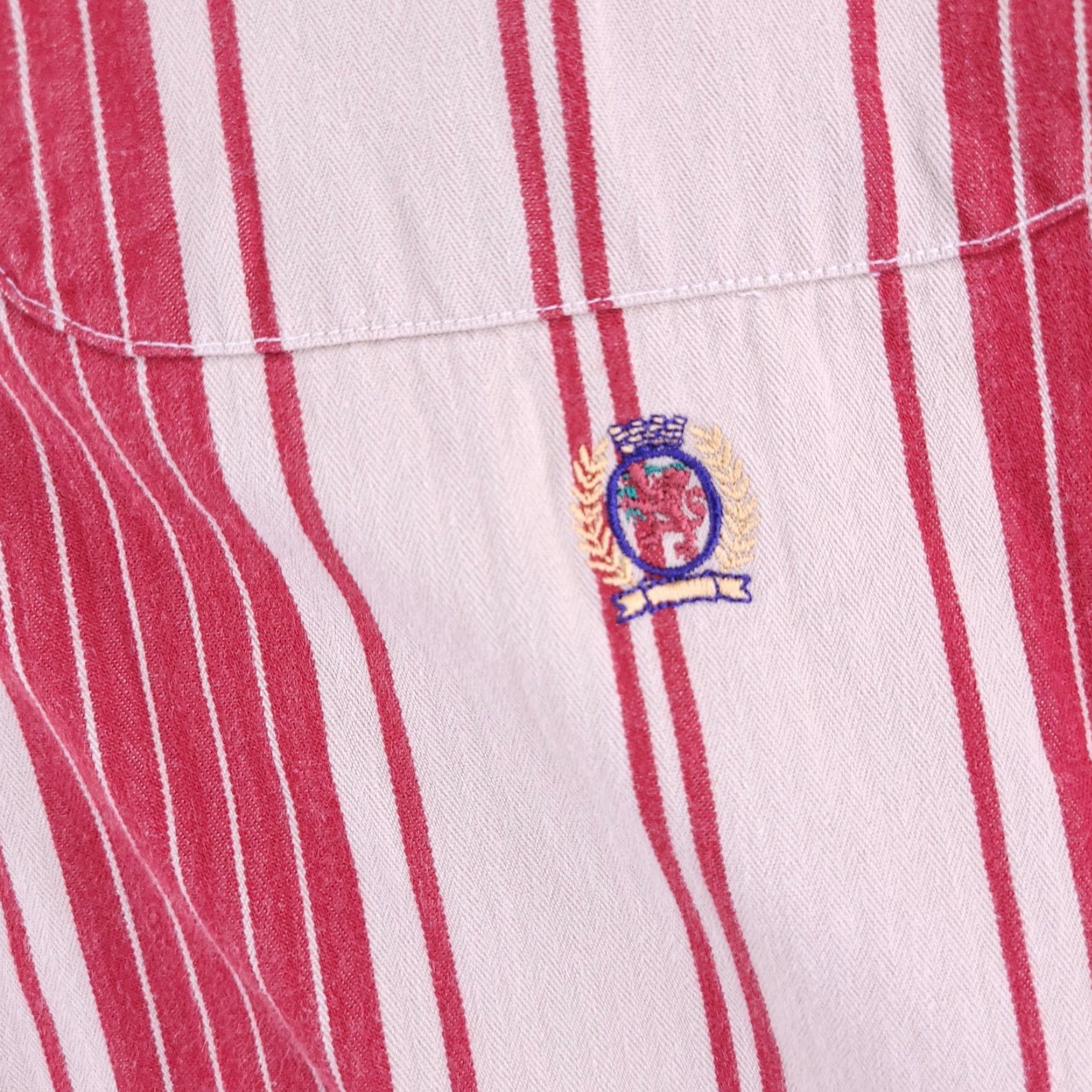 Tommy Hilfiger VINTAGE Tommy Hilfiger Shirt Mens XL Red Stripe Retro Button Long Sleeve Bowling Size US XL / EU 56 / 4 - 2 Thumbnail