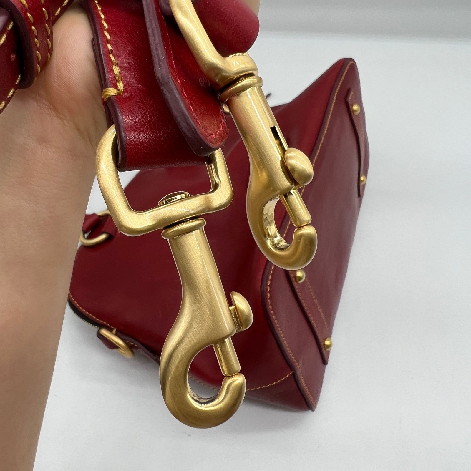Dooney & Bourke Dooney & Bourke Florentine Leather Domed Purse Red Color Size ONE SIZE - 18 Thumbnail