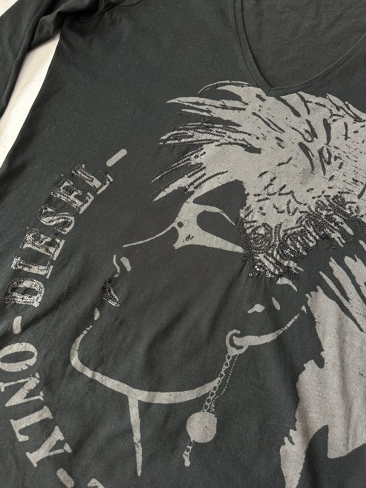 Diesel Y2K Diesel Printed Black Long Sleeve Size L / US 10 / IT 46 - 3 Thumbnail
