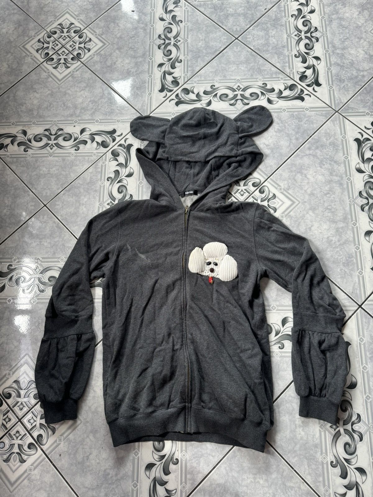 image of Issey Miyake Poodle Hoodie in Grey, Men's (Size Medium)