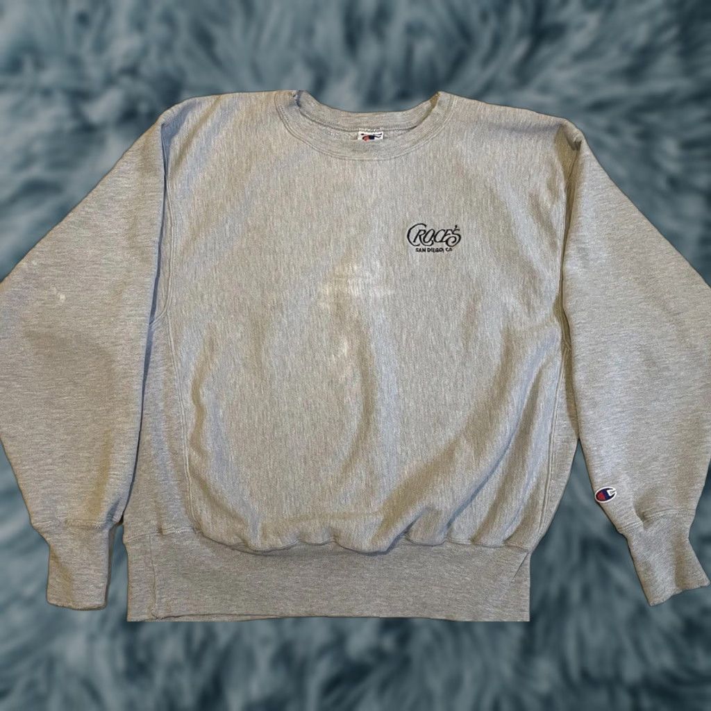 Champion VINTAGE Champion Croces Bar Faded Reverse Weave Sweatshirt S Gray Mens Hip Hop 90s College Size US S / EU 44-46 / 1 - 1 Thumbnail