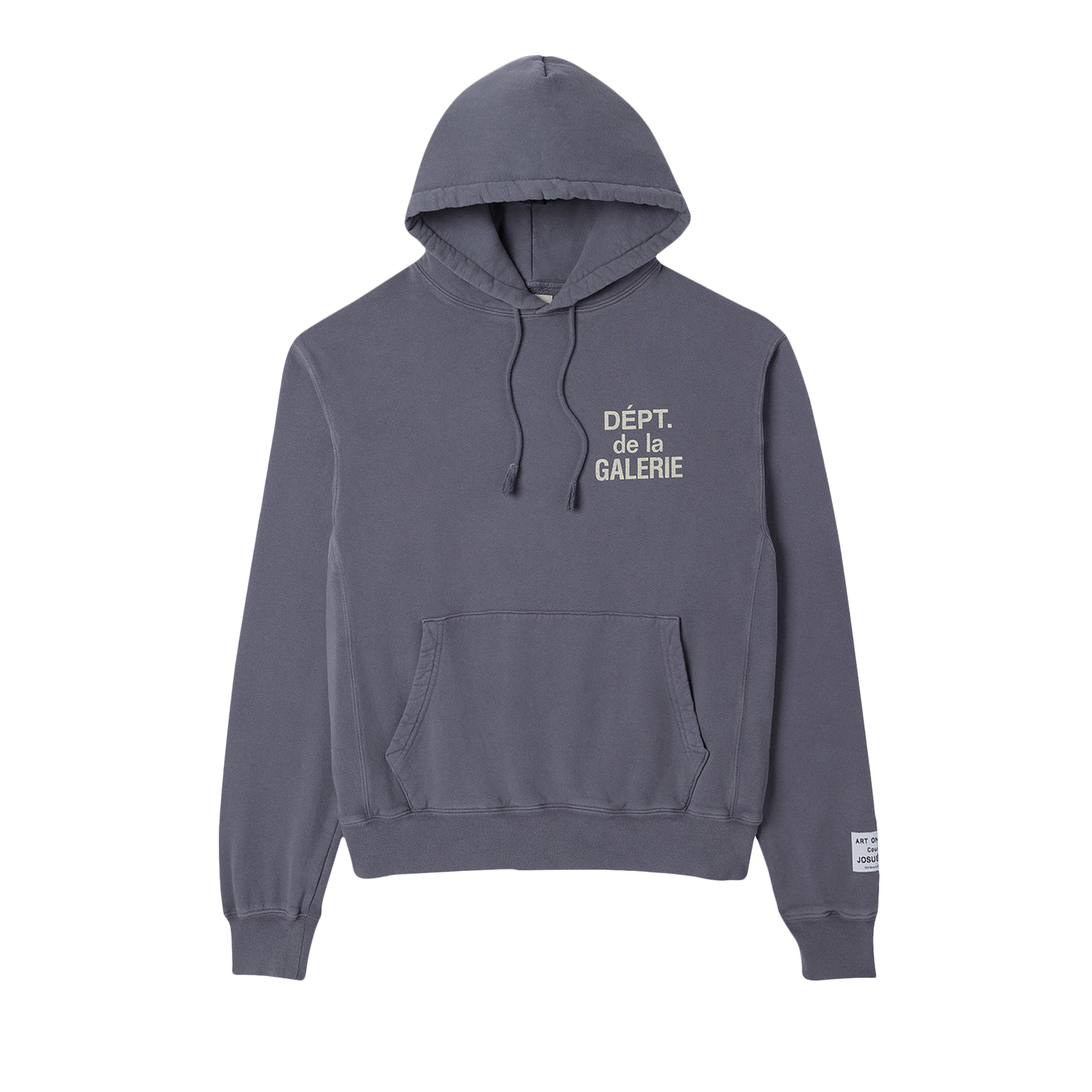 image of Gallery Dept. French Logo Vintage Hoodie Vintage Washed Navy in Blue, Men's (Size Medium)