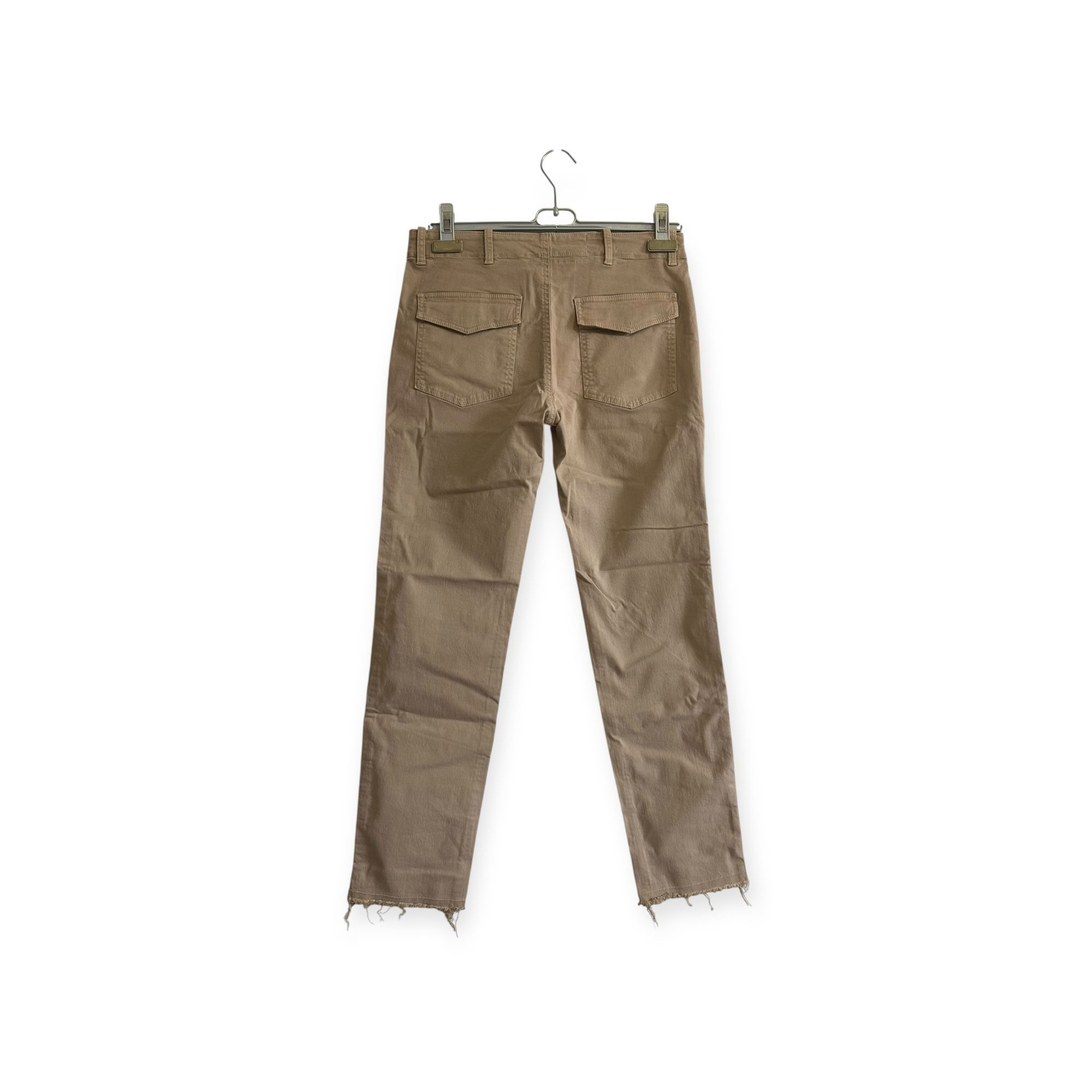 Nili Lotan Nili Lotan Jenna Cropped Raw-Edge Pants, Beige/Khaki, Size 4 Size 27" / US 4 / IT 40 - 2 Thumbnail
