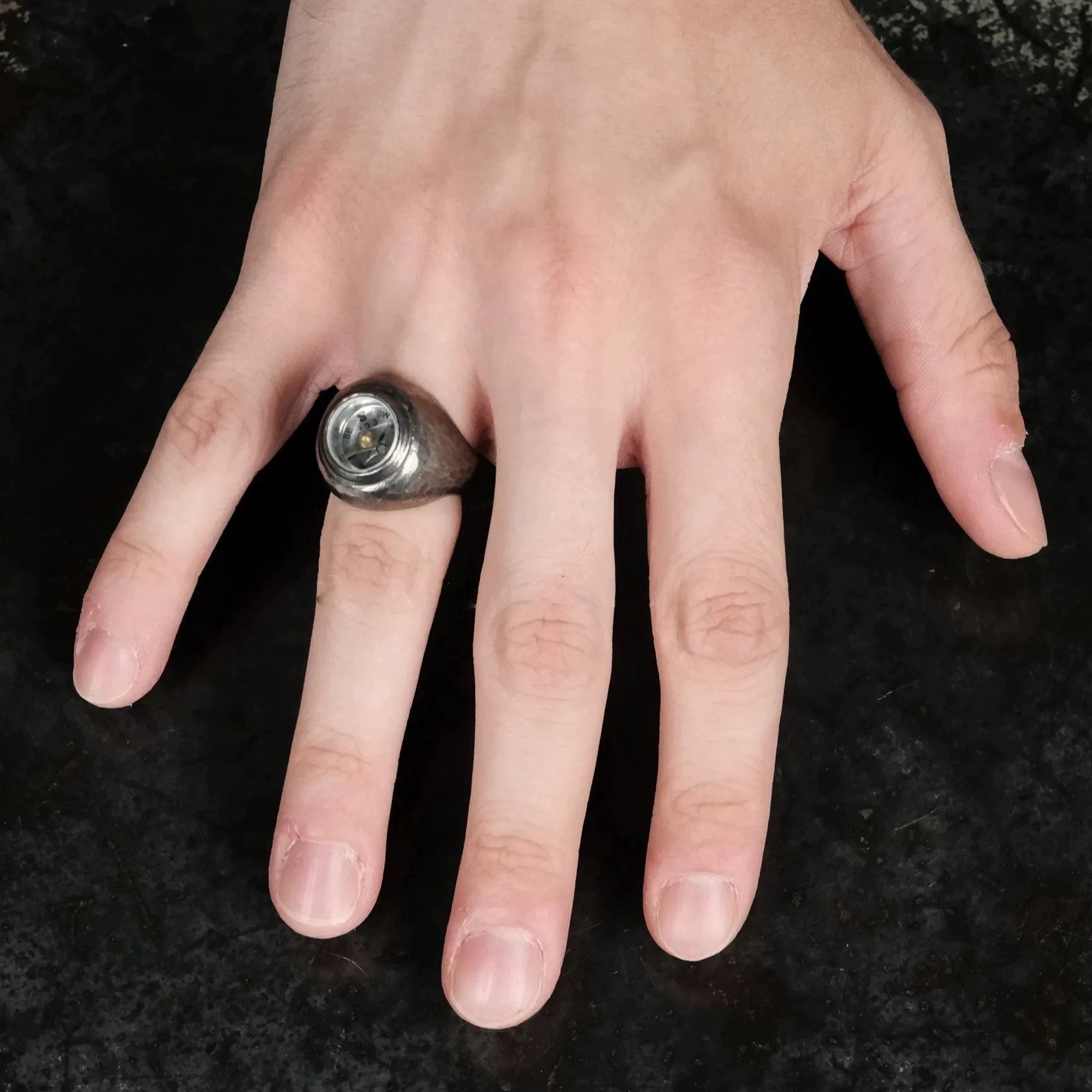 Carol Christian Poell Carol Christian Poell Distressed Silver Compass Ring Size ONE SIZE - 5 Thumbnail