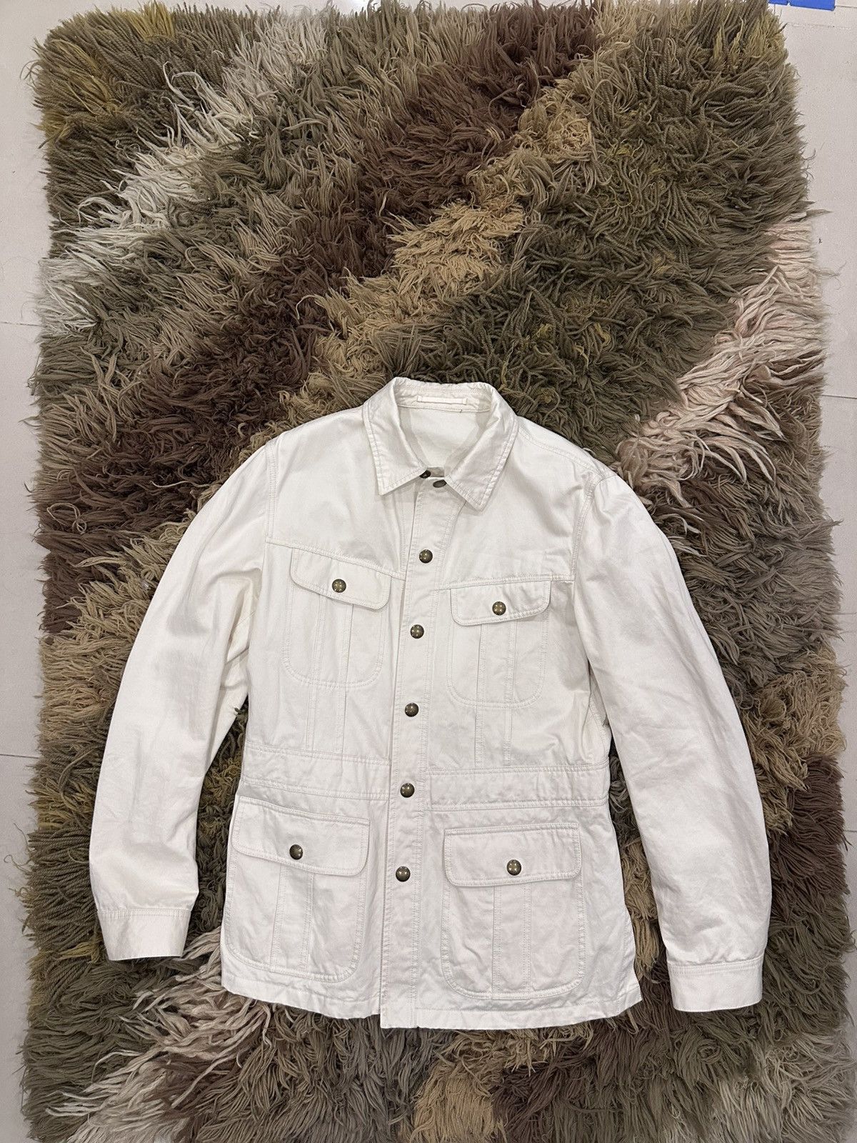 Tom Ford TOM FORD White Cotton-Twill Utility Jacket Size US L / EU 52-54 / 3 - 3 Thumbnail
