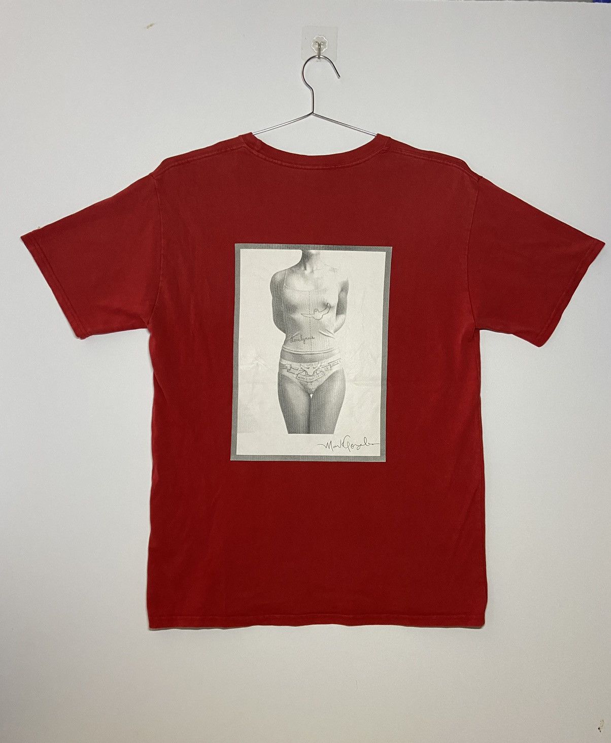 image of Designer Mark Gonzales Sexy Print Tee Shirt in Red, Men's (Size Large)